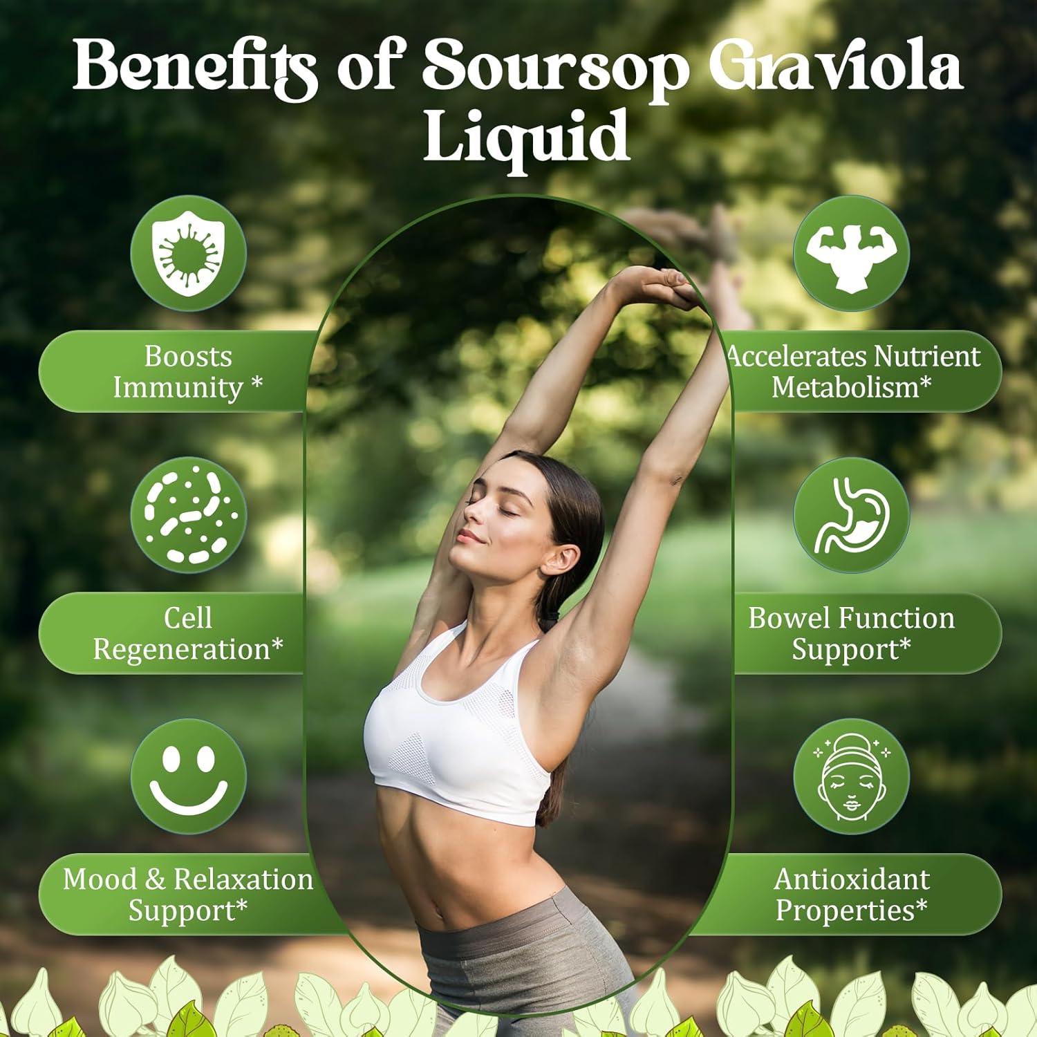 Gotas líquidas de Soursop Graviola 60ml - JUYIHEAL 7 en 1