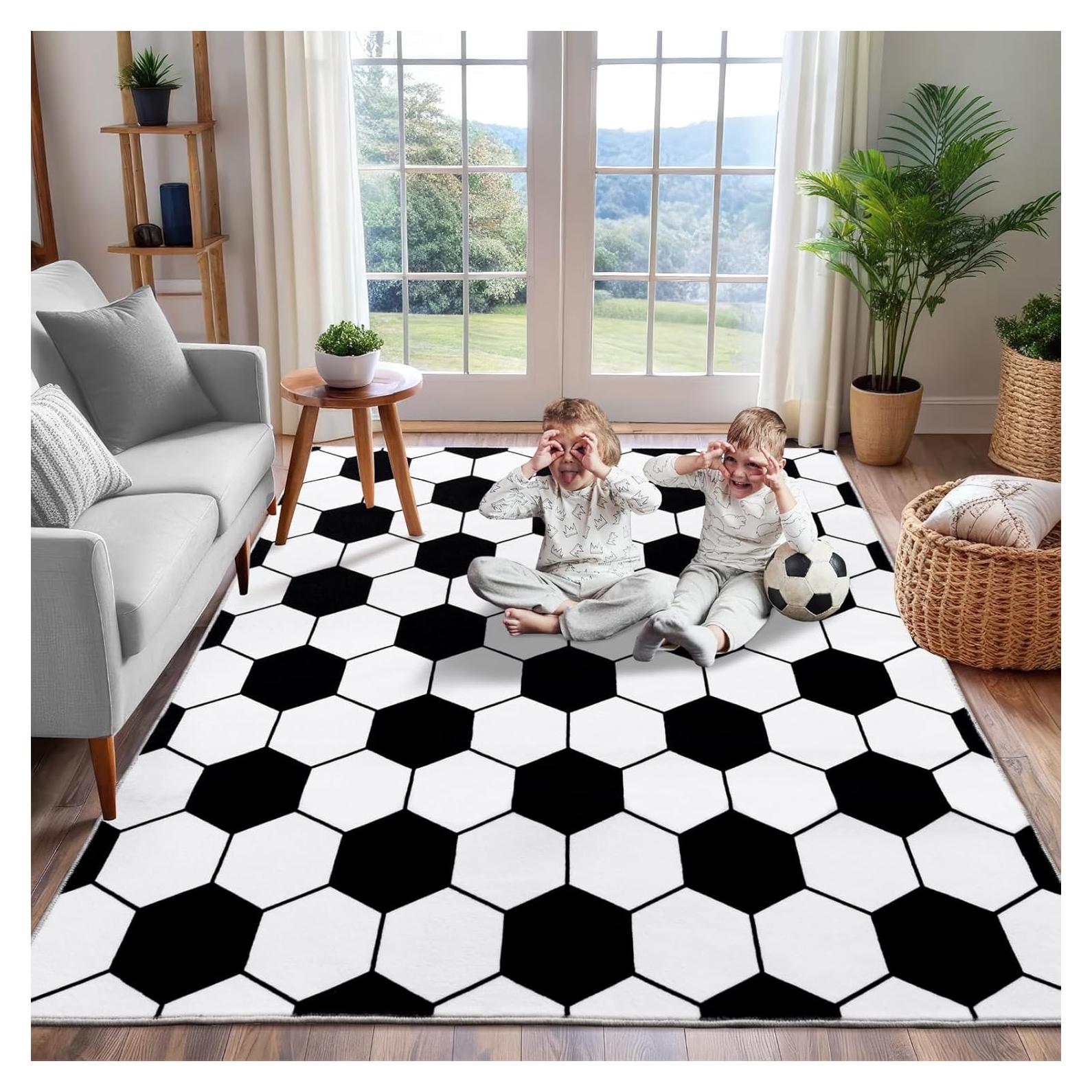 Alfombra de Fútbol MASTIEE 91x122 cm Lavable Suave