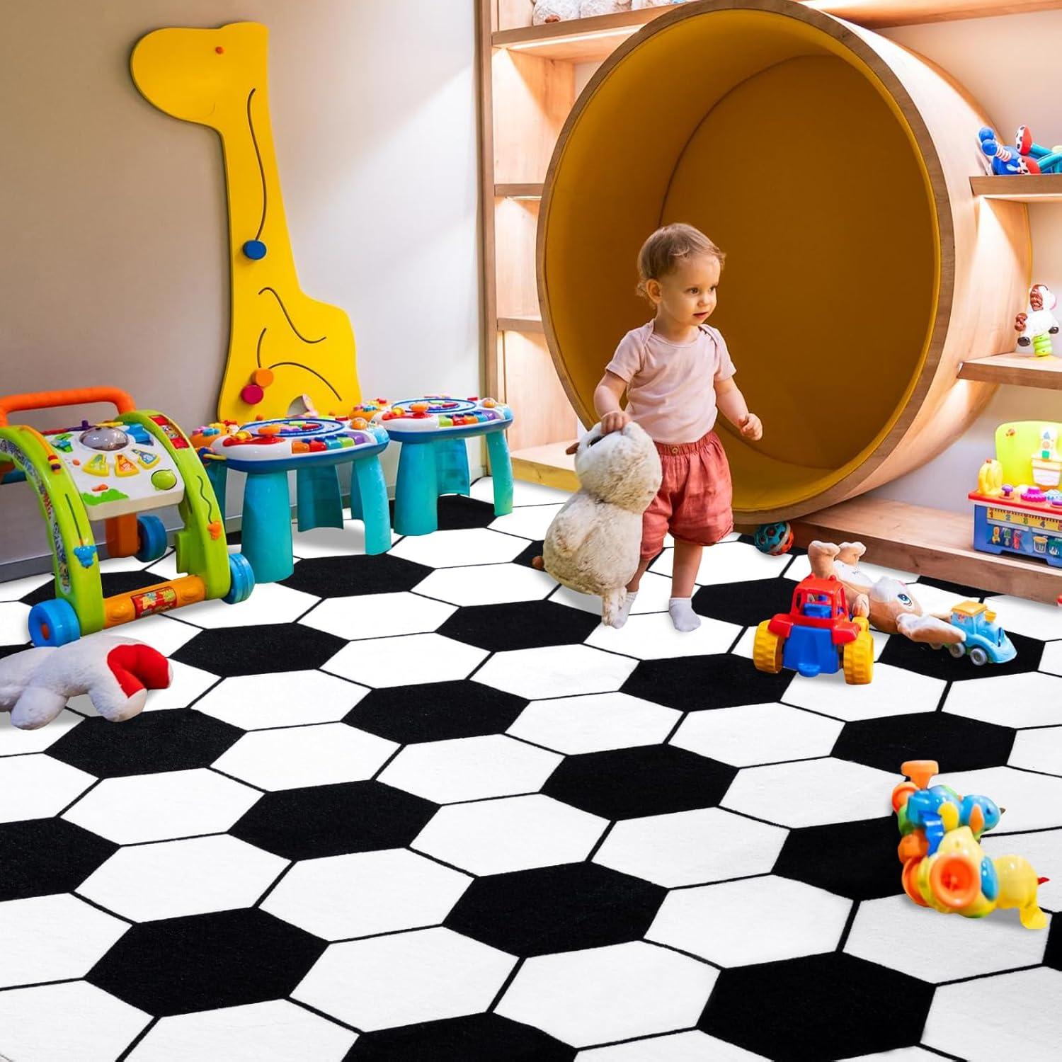 Alfombra de Fútbol MASTIEE 91x122 cm Lavable Suave