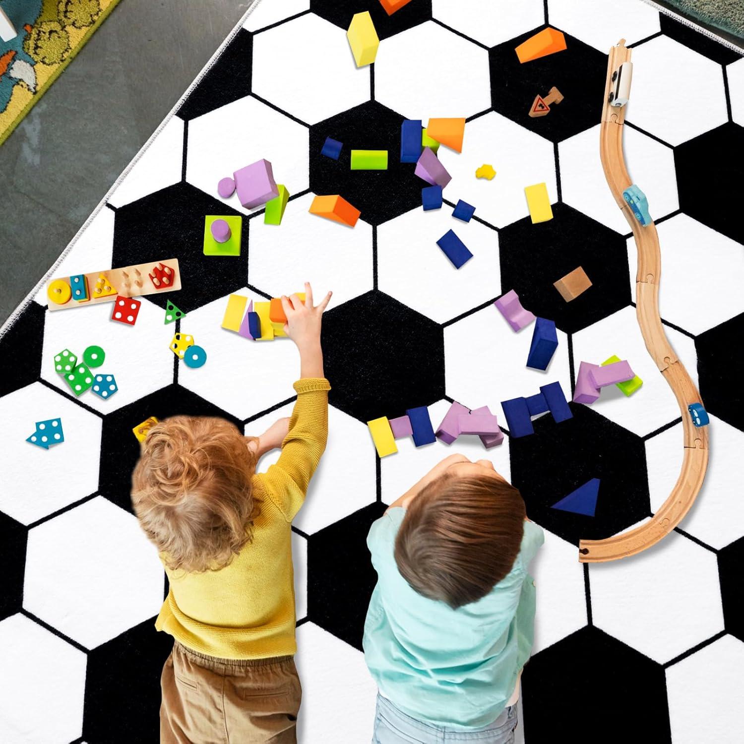 Alfombra de Fútbol MASTIEE 91x122 cm Lavable Suave