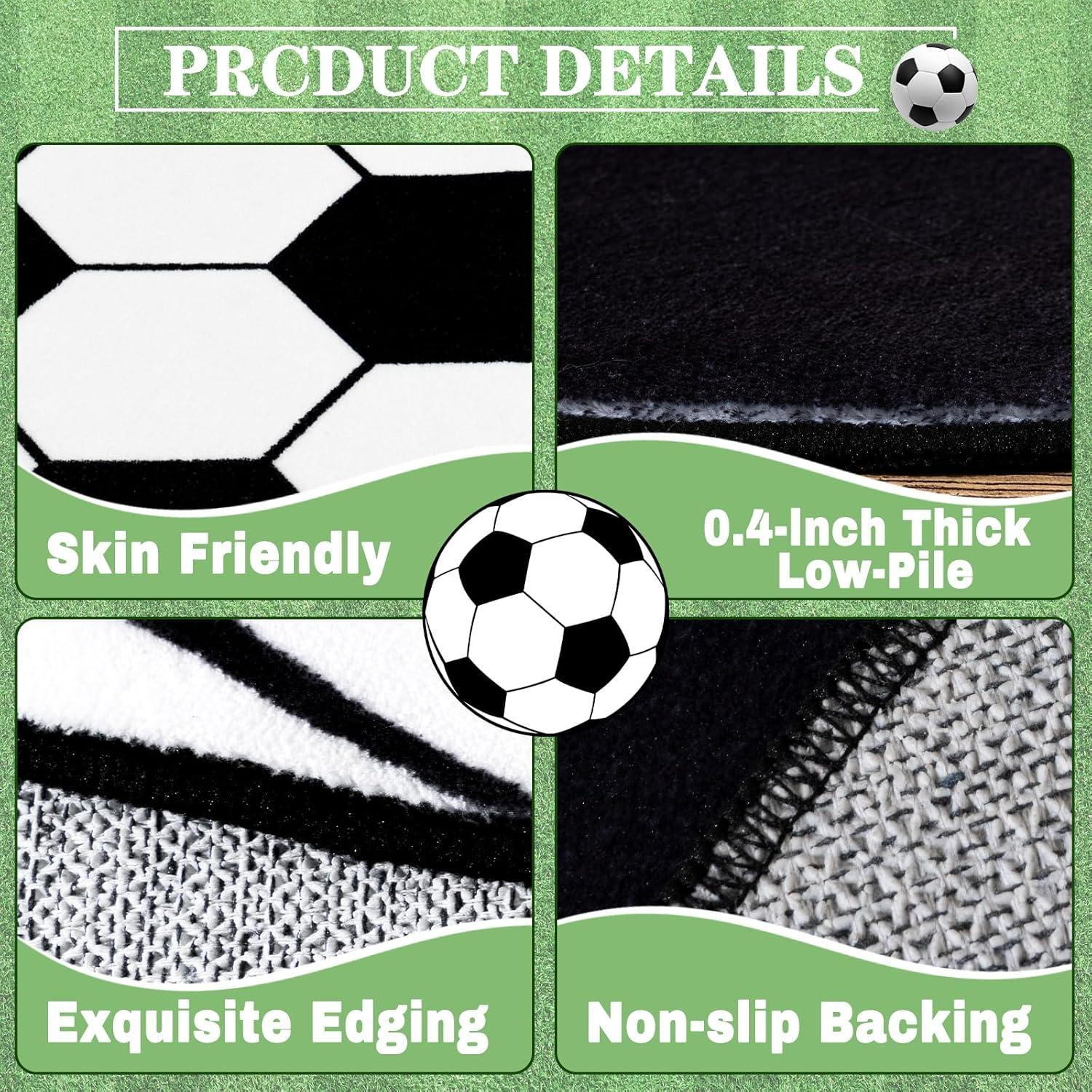 Alfombra de Fútbol MASTIEE 91x122 cm Lavable Suave