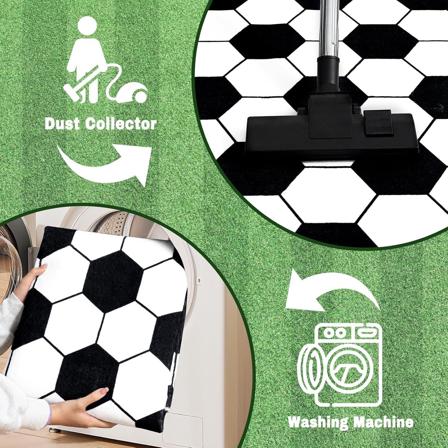 Alfombra de Fútbol MASTIEE 91x122 cm Lavable Suave