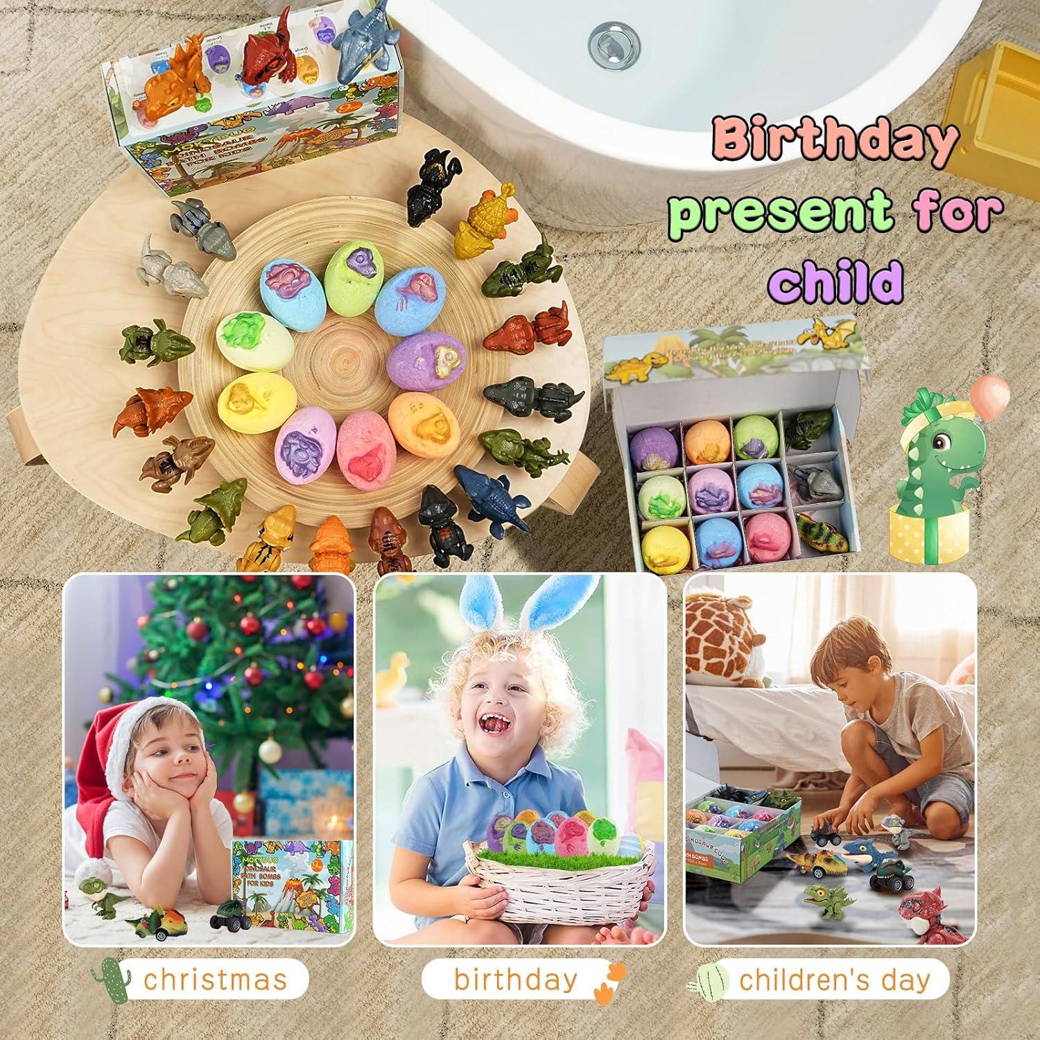 Juego de Bombas de Baño MOKYDUO Dinosaurios - 9 Bombas + 3 Juguetes