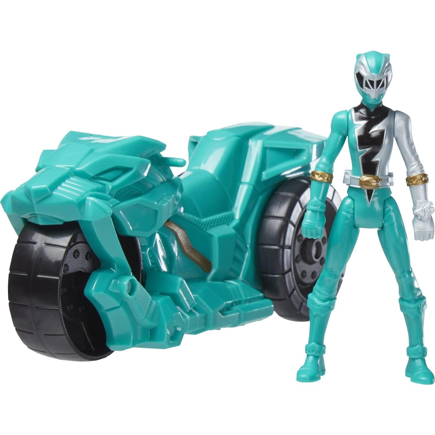 Power Rangers Dino Fury Sabertooth Battle Rider y Green Ranger 15.24 cm