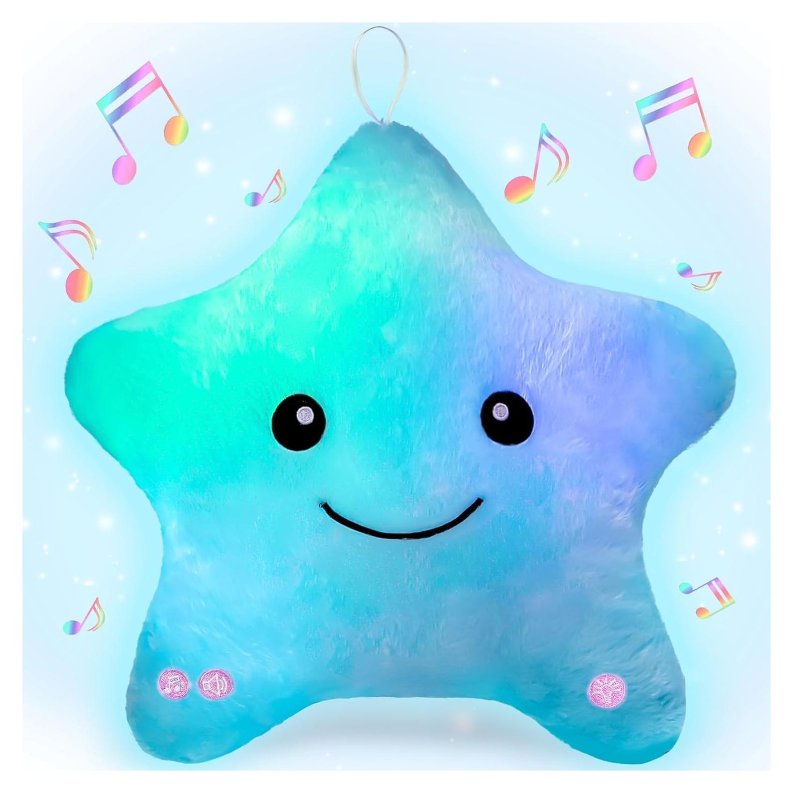 Almohada Sensorial Suave Subao 35.56 cm Luz y Música Azul