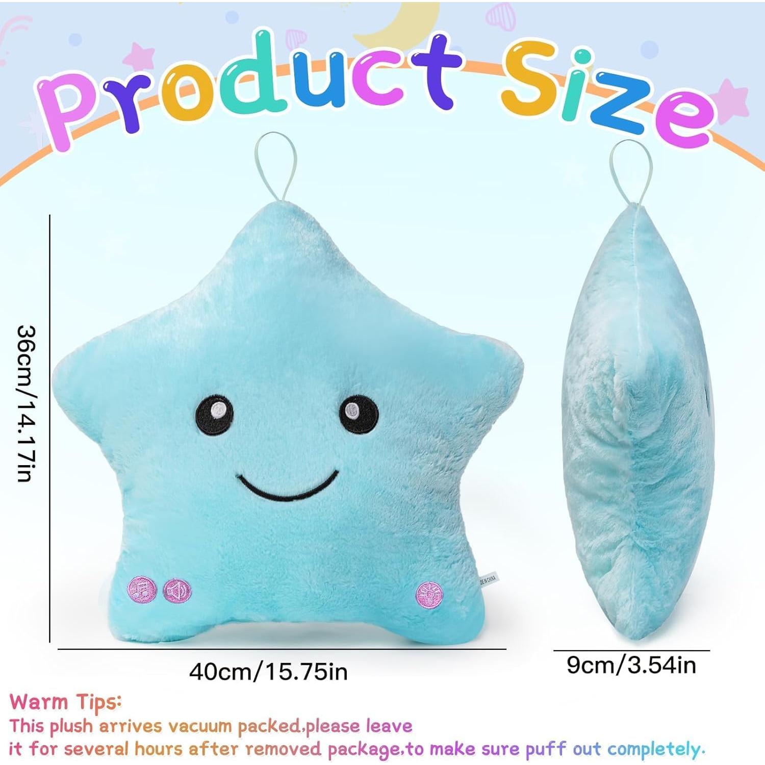 Almohada Sensorial Suave Subao 35.56 cm Luz y Música Azul