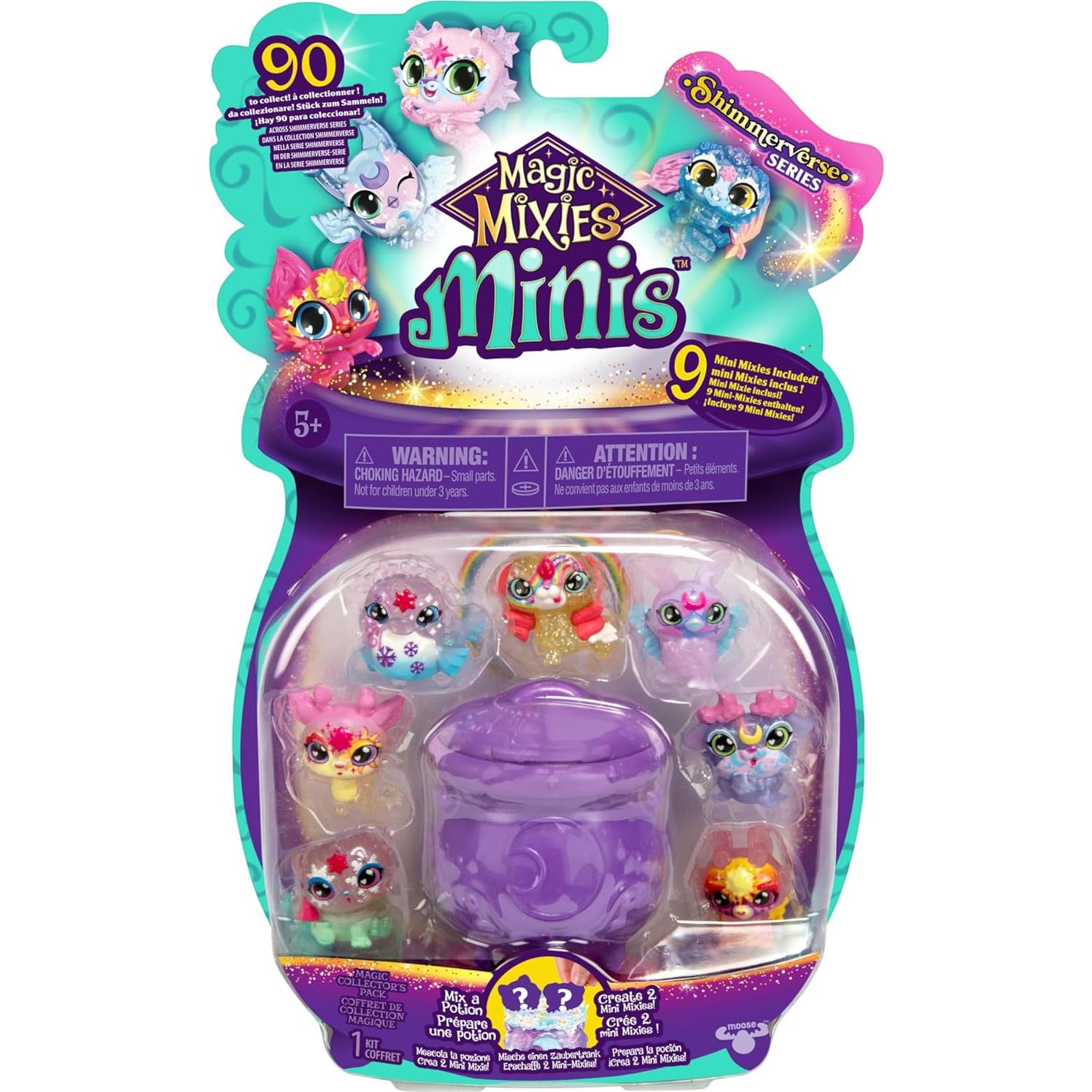Paquete de 9 Magic Mixies Minis Shimmerverse con Caldero Mágico