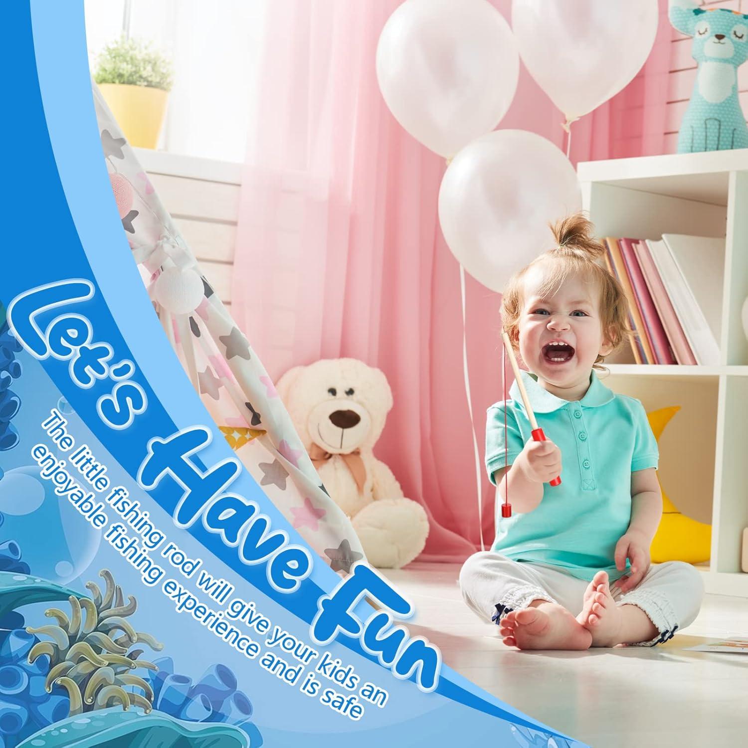 Juego de Pesca Magnética de Madera Sumind - 6 Piezas Rojo