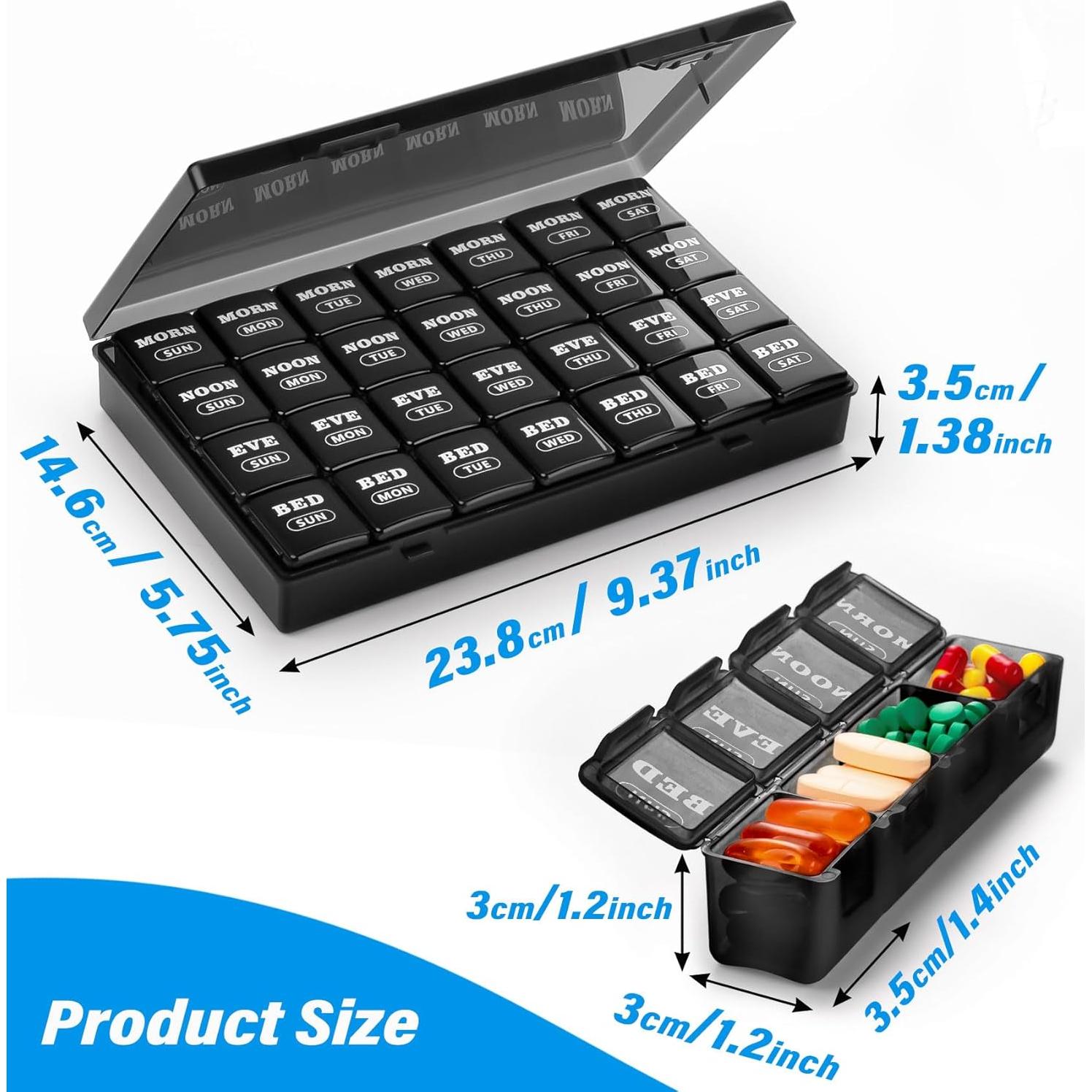 Organizador de Pastillas Semanal XL Newayflash 4 Compartimentos