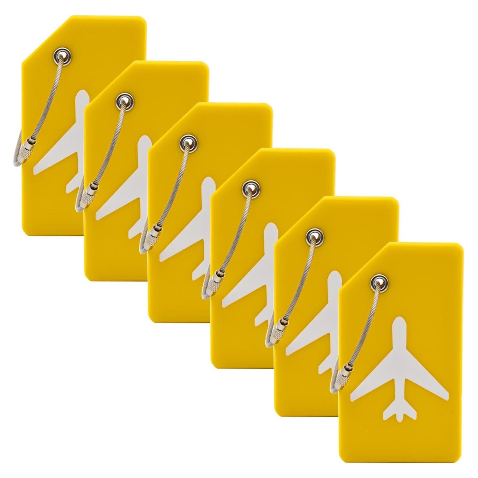 Juego de 6 Etiquetas de Equipaje Silicona Aurantium con Privacidad