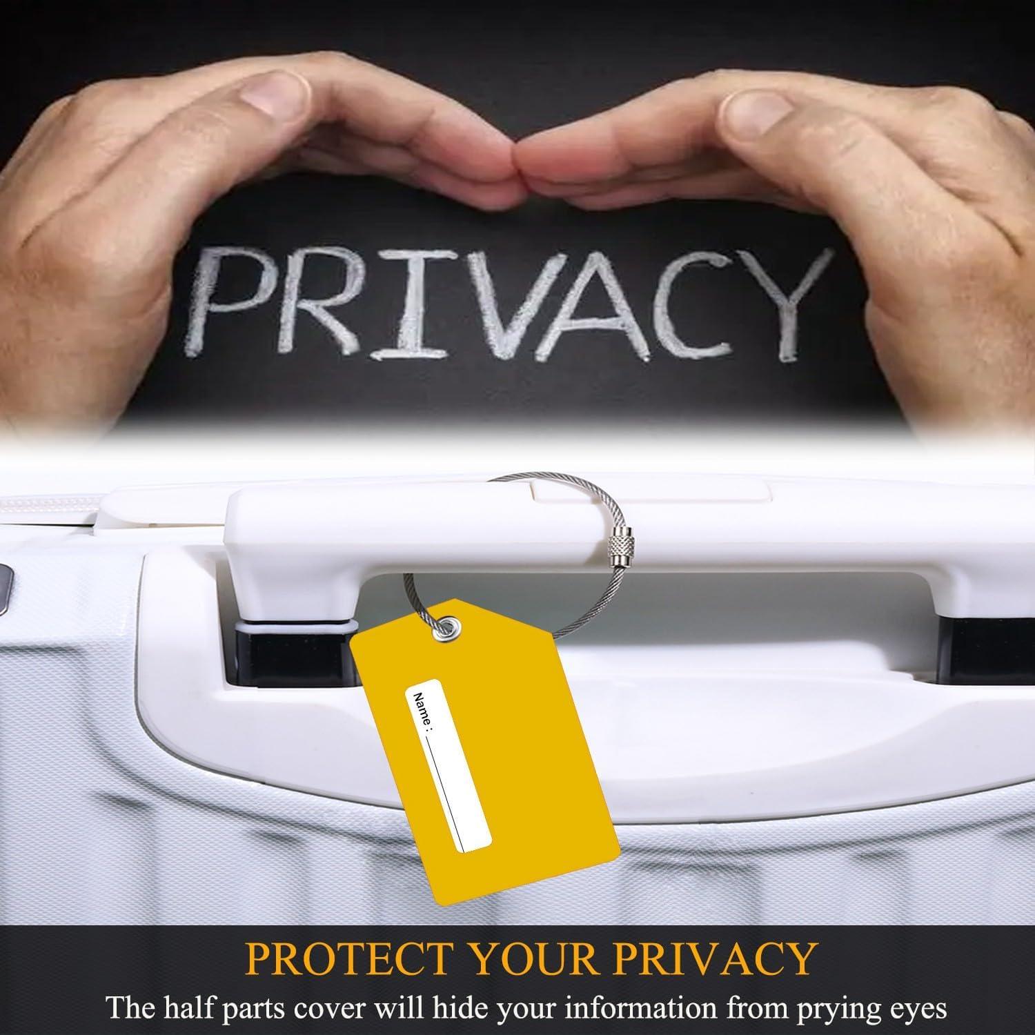 Juego de 6 Etiquetas de Equipaje Silicona Aurantium con Privacidad