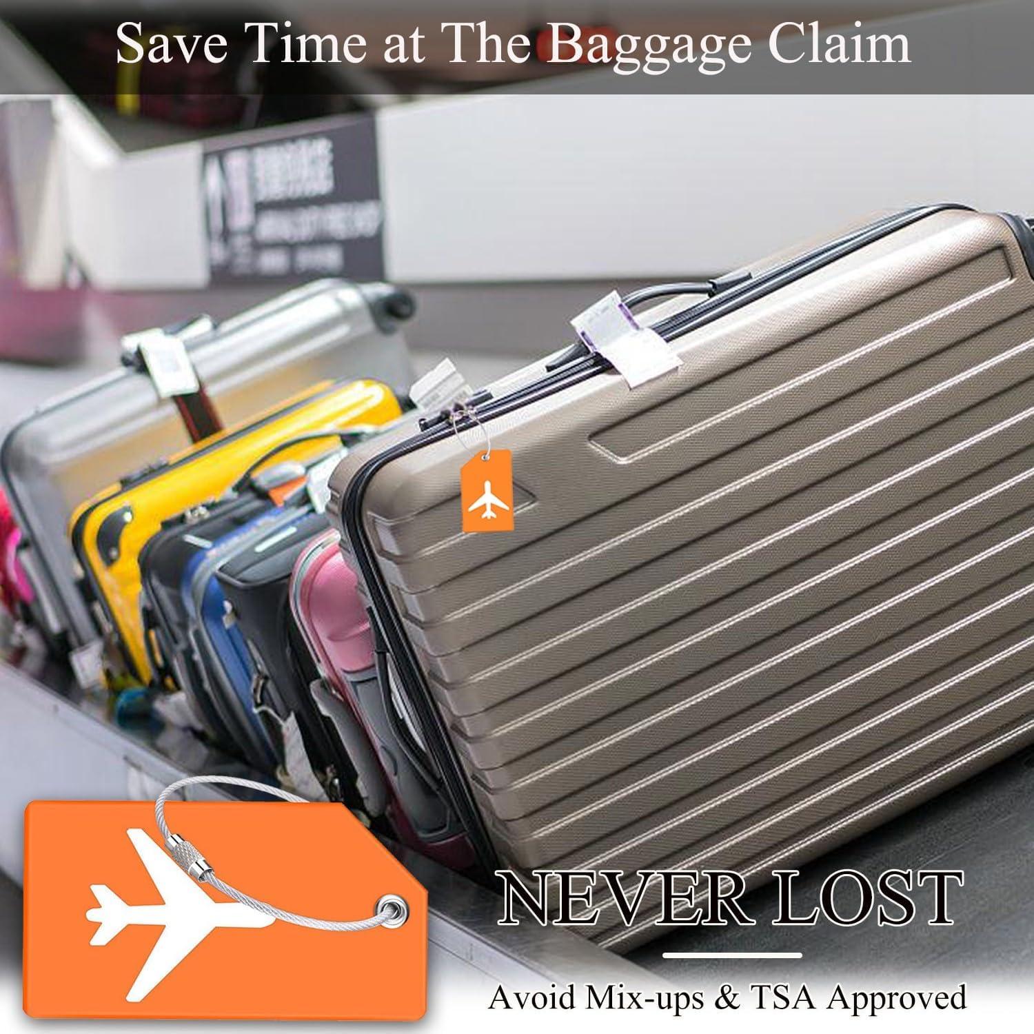 Juego de 6 Etiquetas de Equipaje Silicona Aurantium con Privacidad