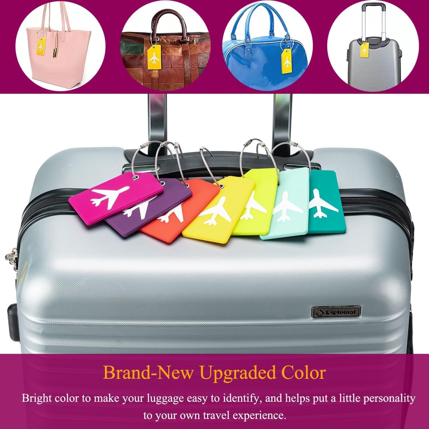 Juego de 6 Etiquetas de Equipaje Silicona Aurantium con Privacidad