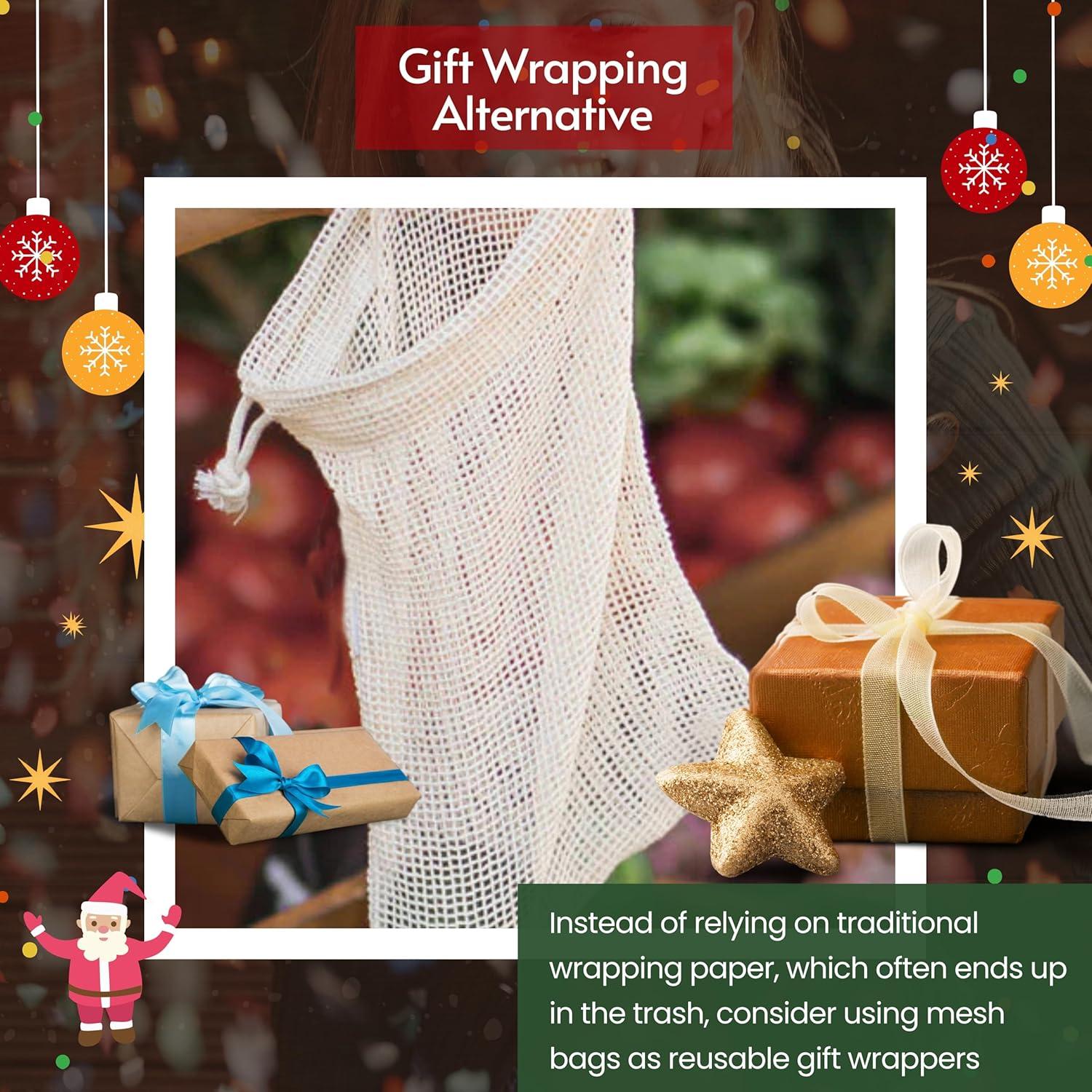 Bolsas de Malla Reutilizables LITO - 6 Tamaños Mixtos Naturales