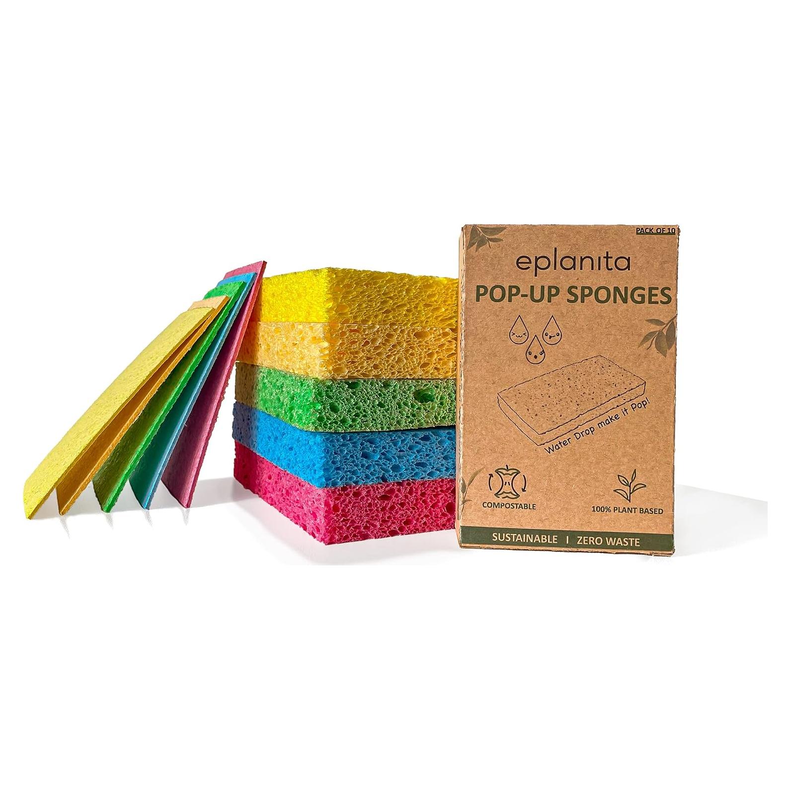 Esponjas Pop-Up EPLANITA 10 Paquete Celulosa Natural Limpieza