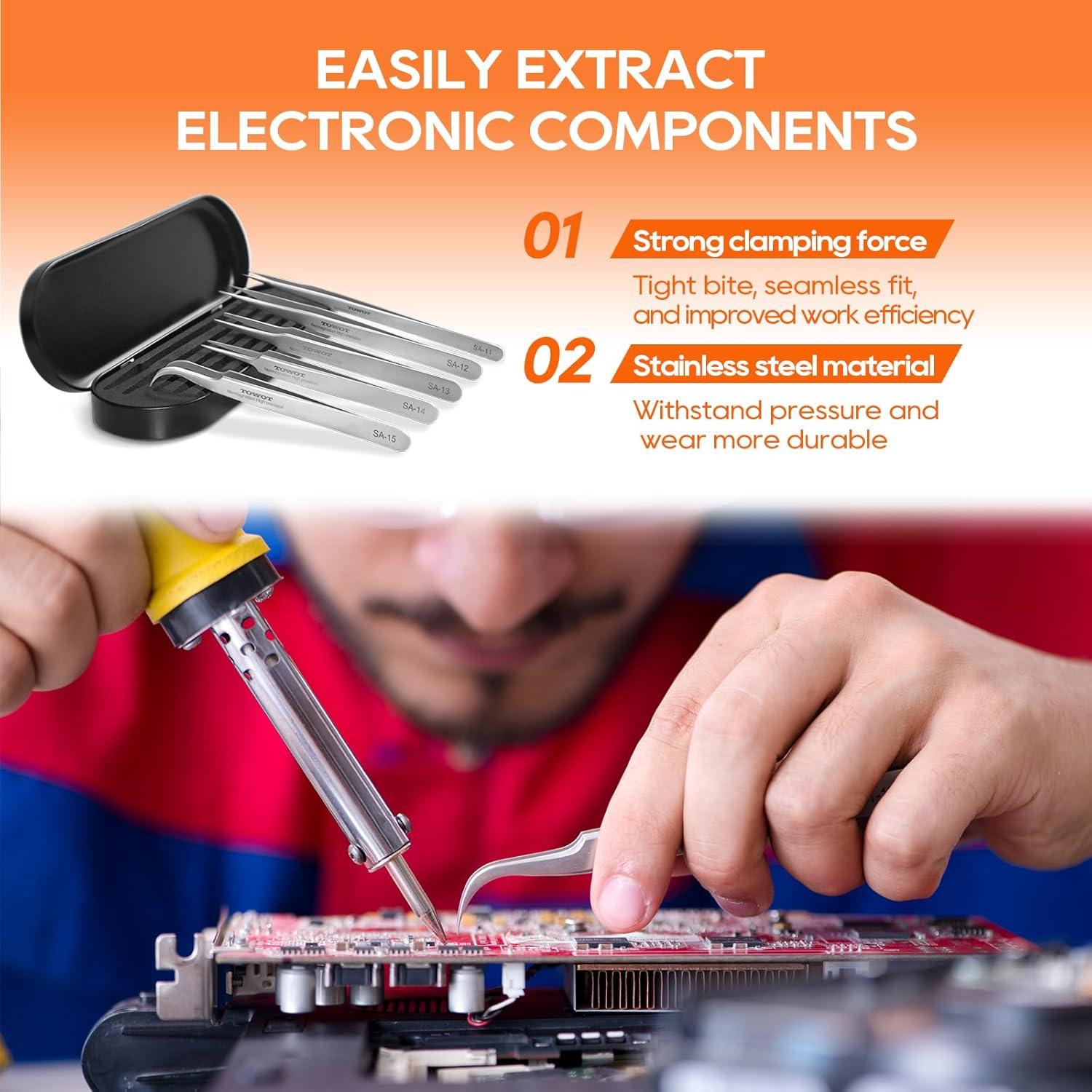 Pinzas de Precisión TOWOT SA-14 de Acero Inoxidable 110mm