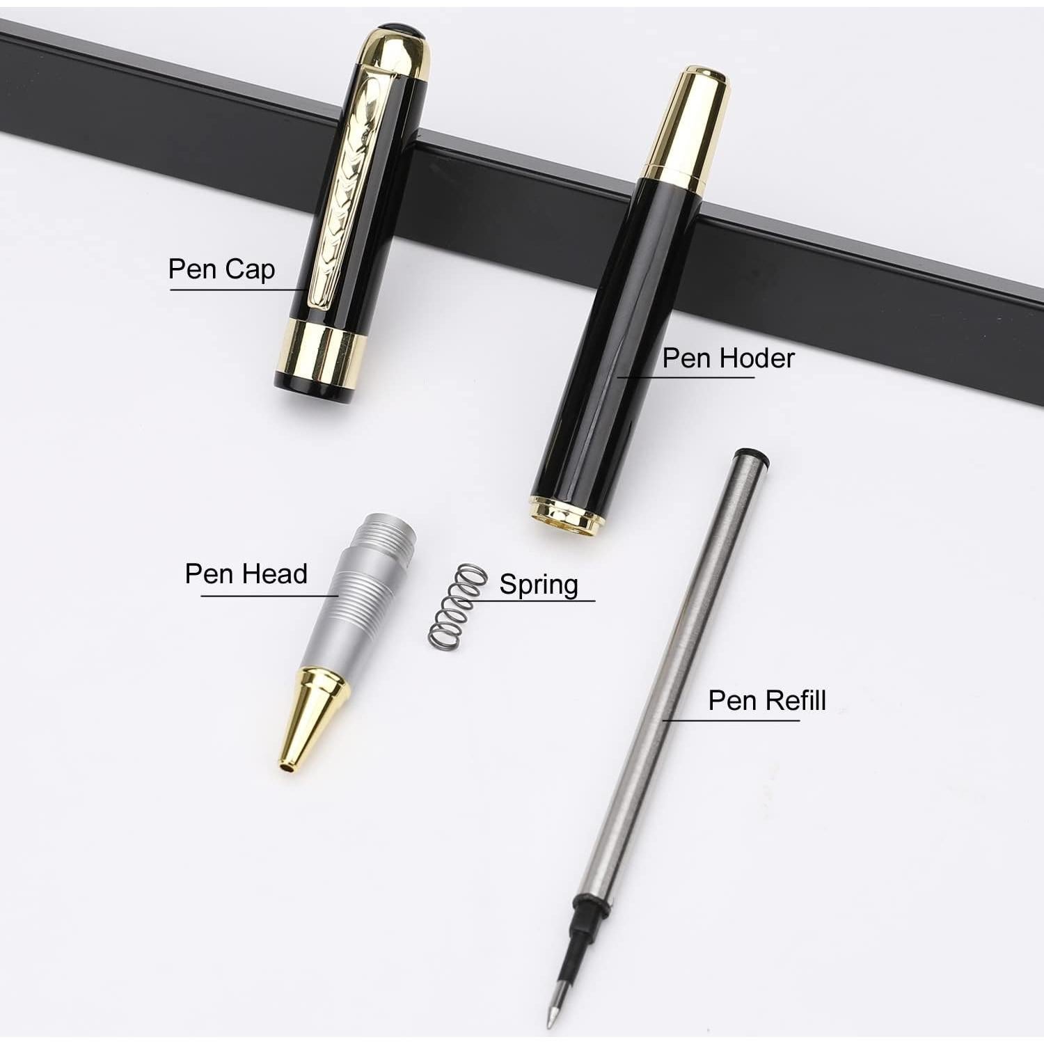 Bolígrafo de Lujo YIVONKA Negro 0.5mm Set de Regalo