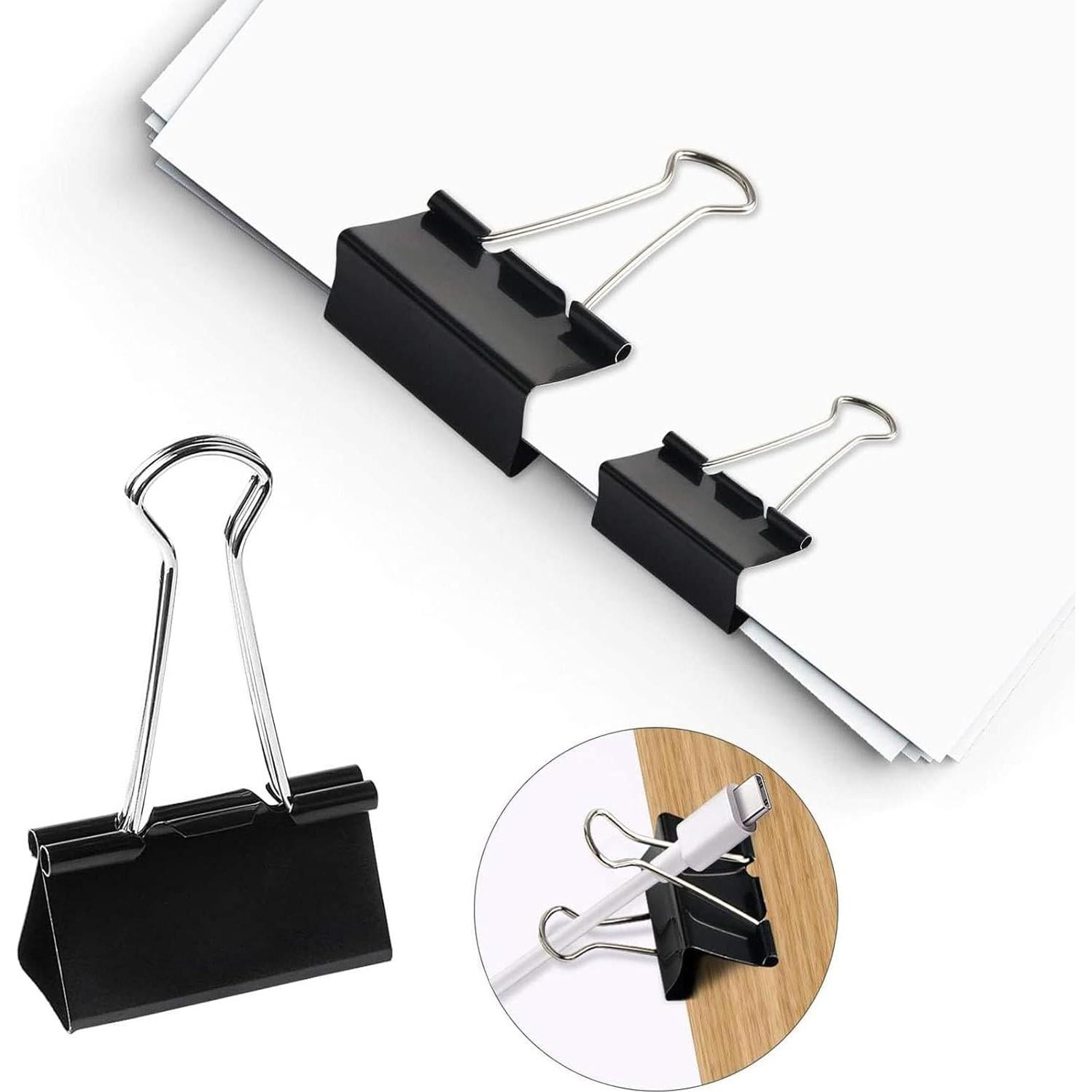 Clips de Carpeta SANNIX 42 Pcs 25mm Negros Acero Templado