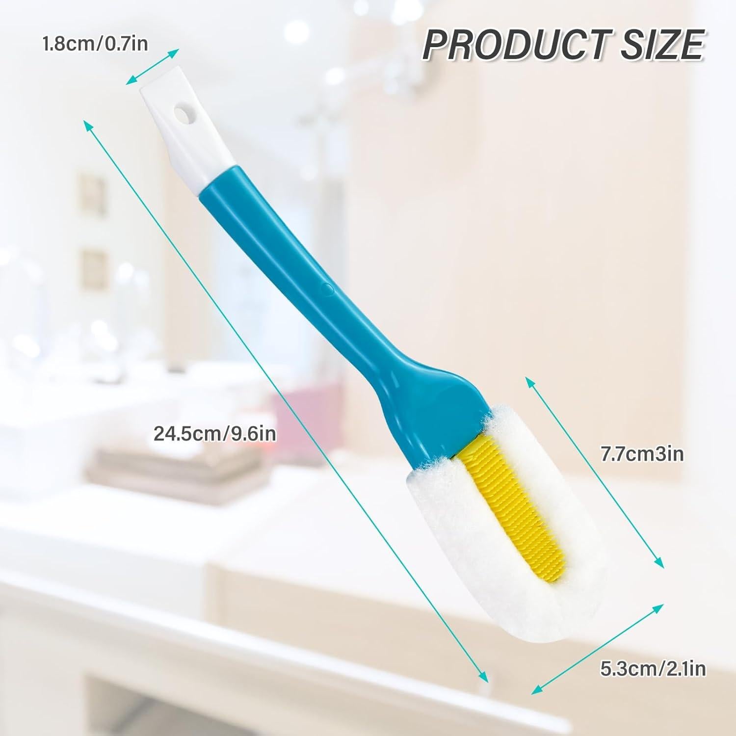 Cepillo Limpiador de Zapatos Andiker, Mango Largo, Azul