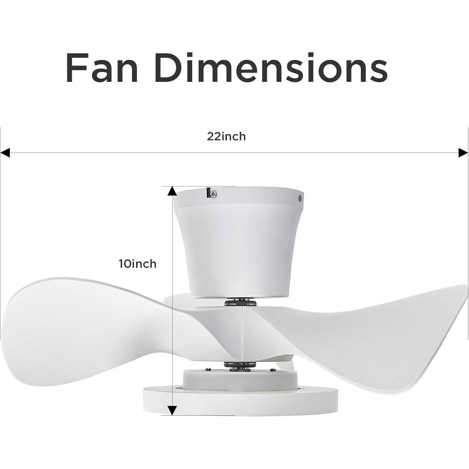 Ventilador de Techo Ocioc 22" Blanco con Luz LED y Control Remoto