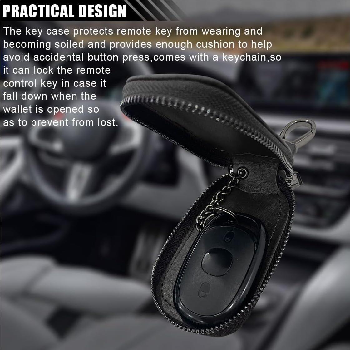 Funda de Llave de Coche LAINLOY de Cuero Negro Universal