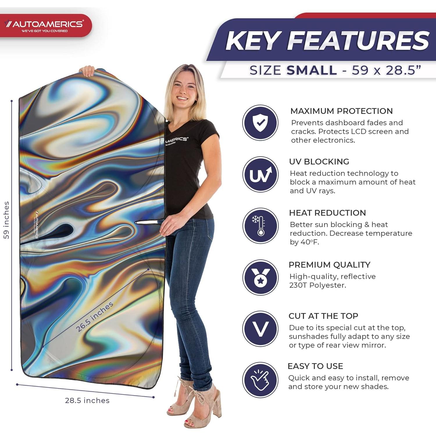 Protector Solar para Parabrisas Autoamerics - Pequeño 150x72.4cm