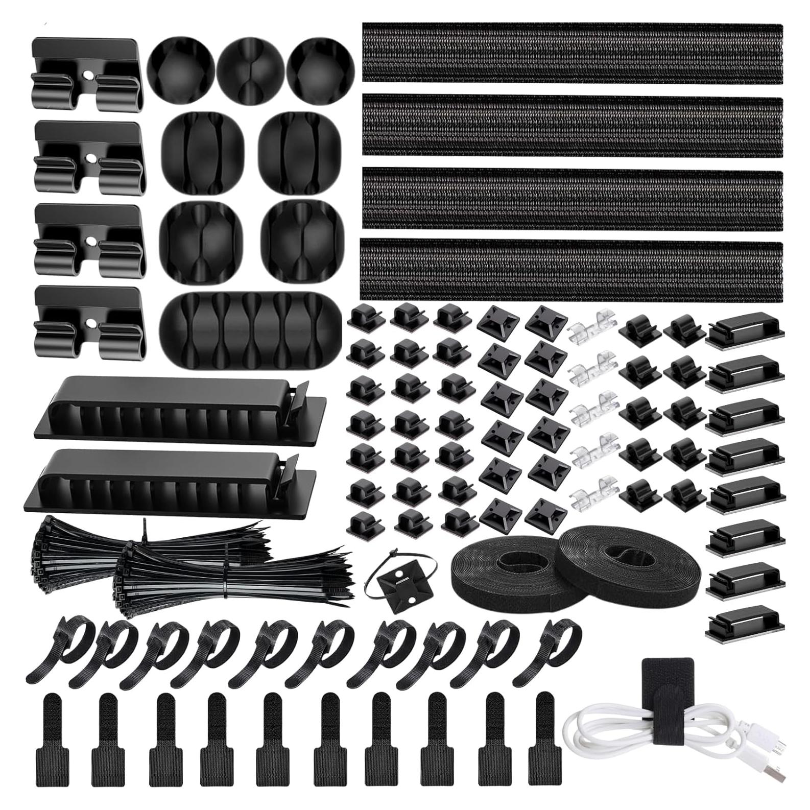 Kit de Gestión de Cables Topavatop 313 Piezas Negro