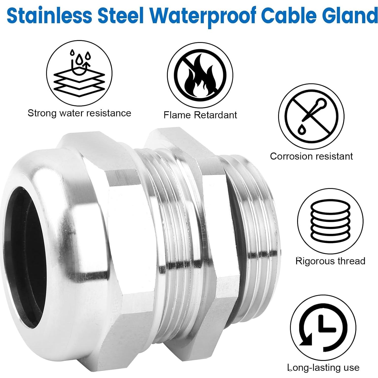 Abrazadera de cable ajustable IP68 QCG 1" acero inoxidable