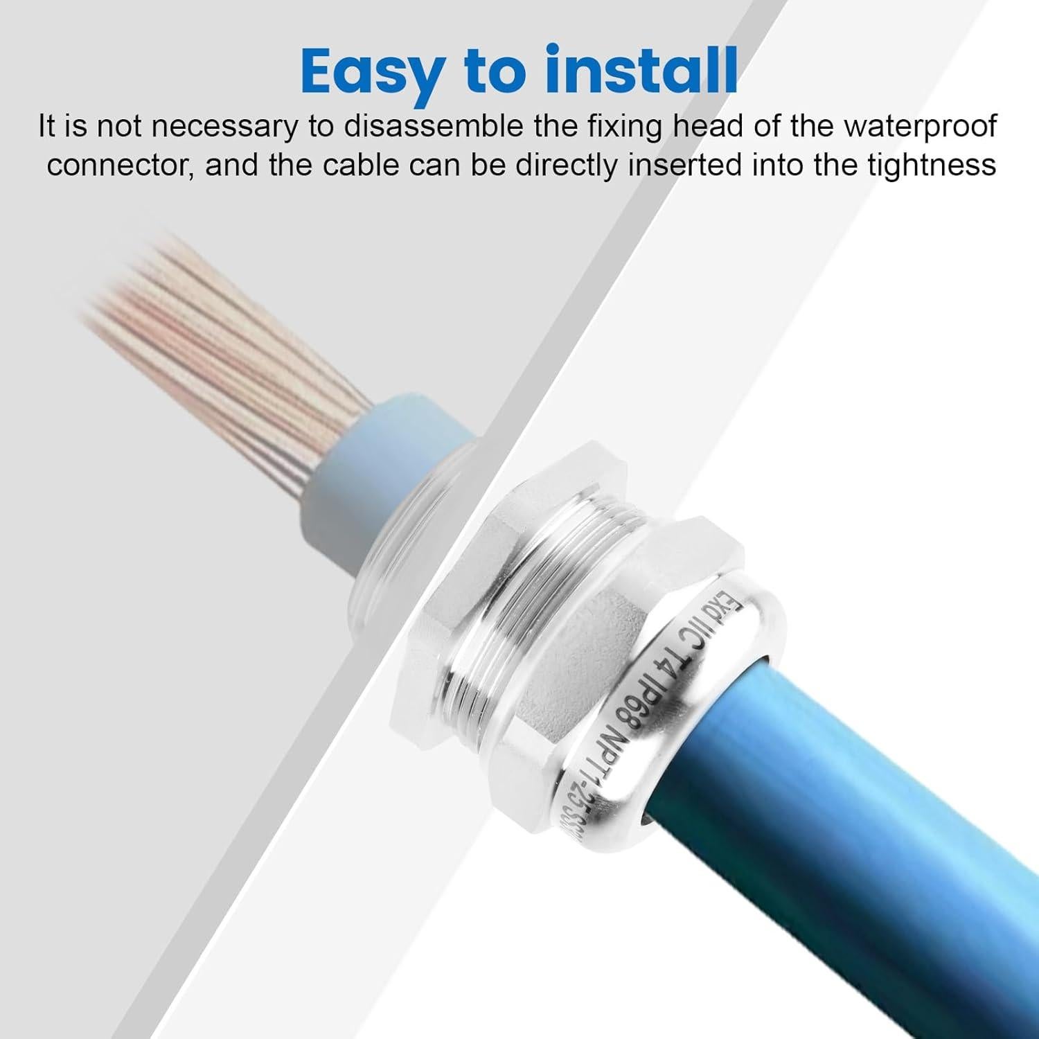 Abrazadera de cable ajustable IP68 QCG 1" acero inoxidable