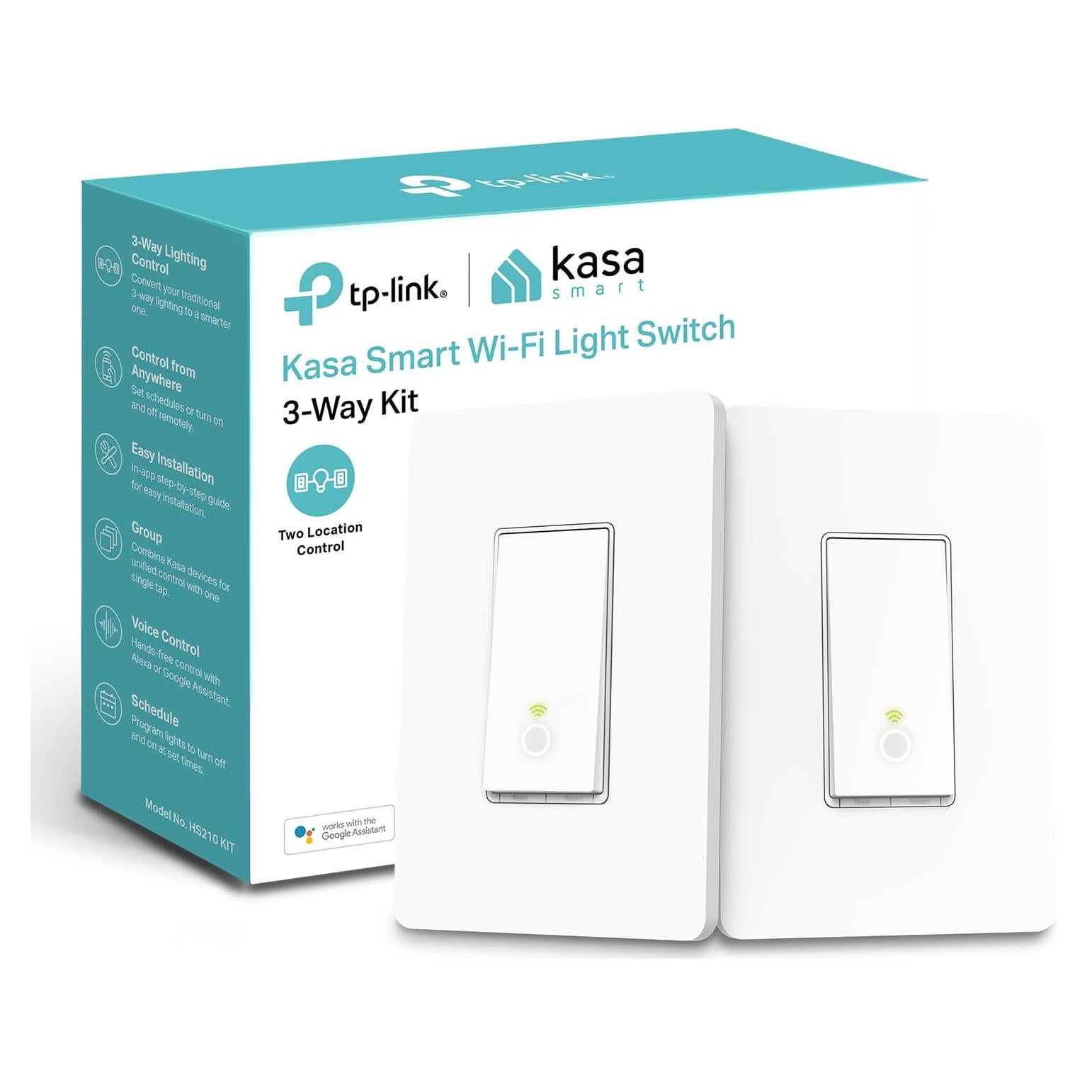 Interruptor Inteligente Kasa HS210 KIT 2 Piezas Wi-Fi 2.4GHz