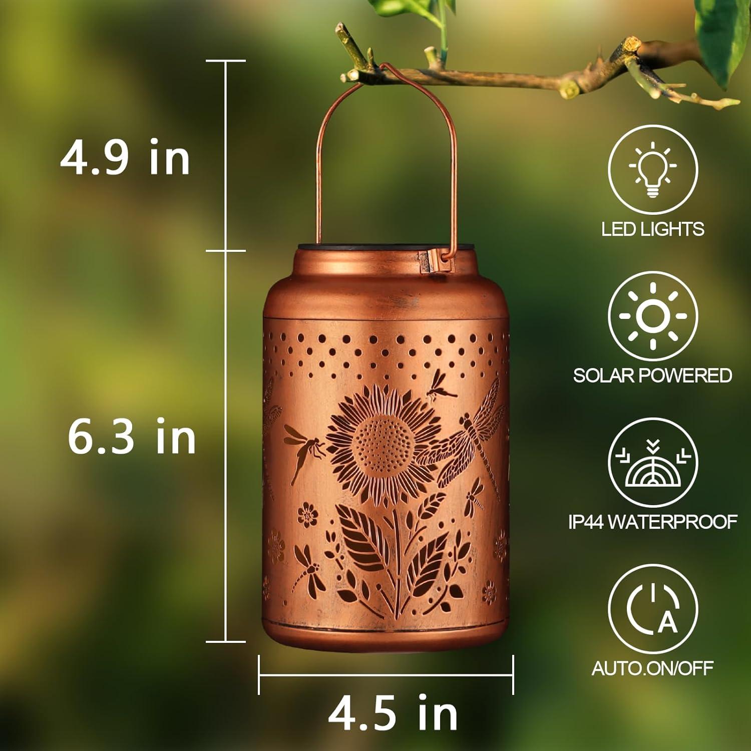 Linterna Solar Decorativa Tepaken IP65 Colibrí y Girasol 18.5cm