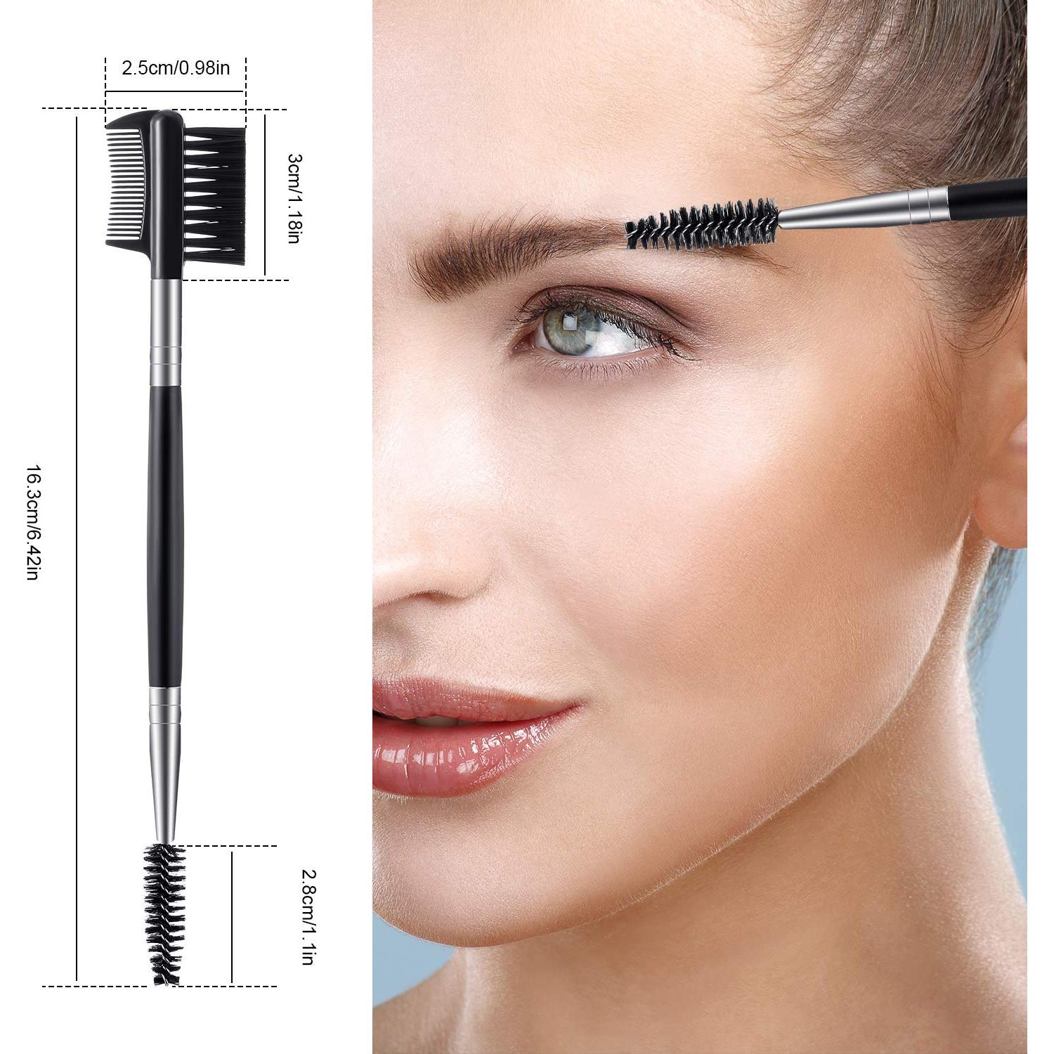 Cepillo de Cejas y Pestañas 3 en 1 Patelai - Negro