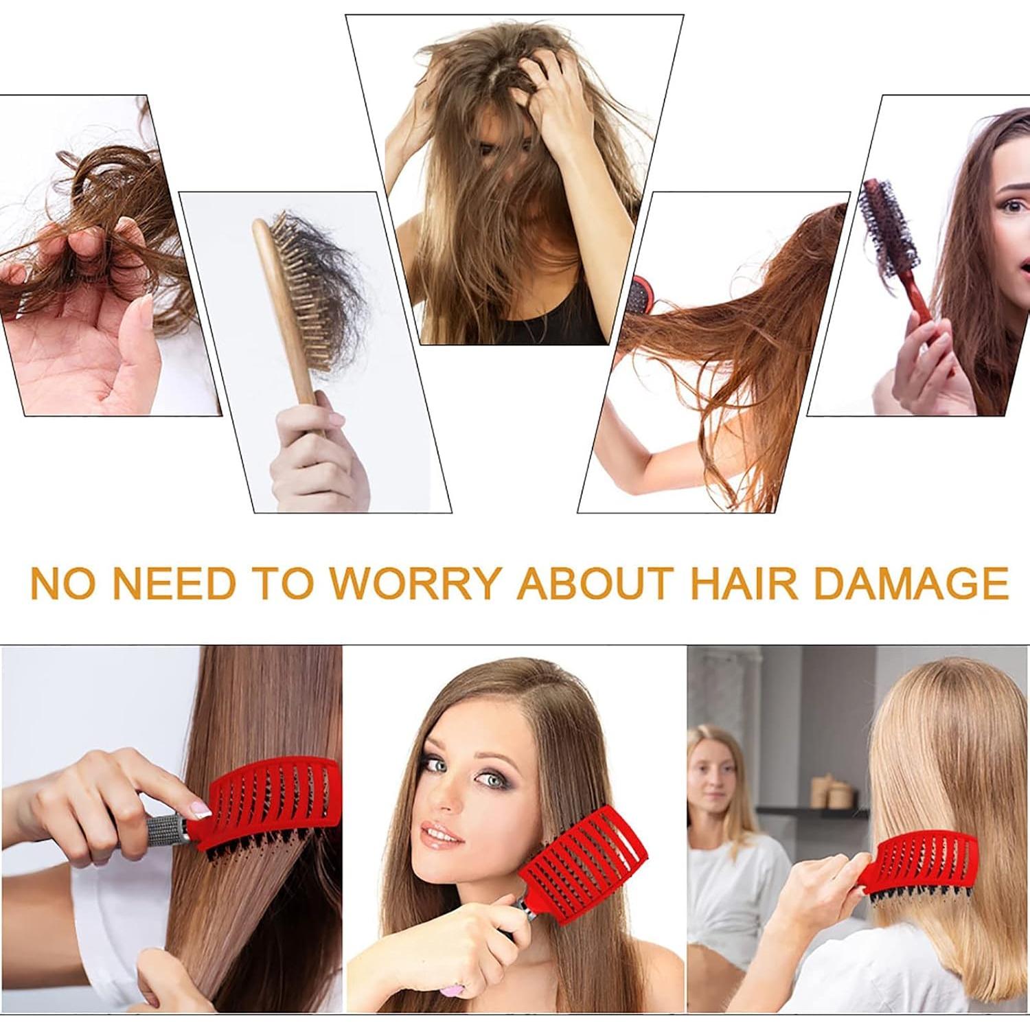 Cepillo Desenredante Hairstreaq Ventilado Dorado 24.9x6.9cm