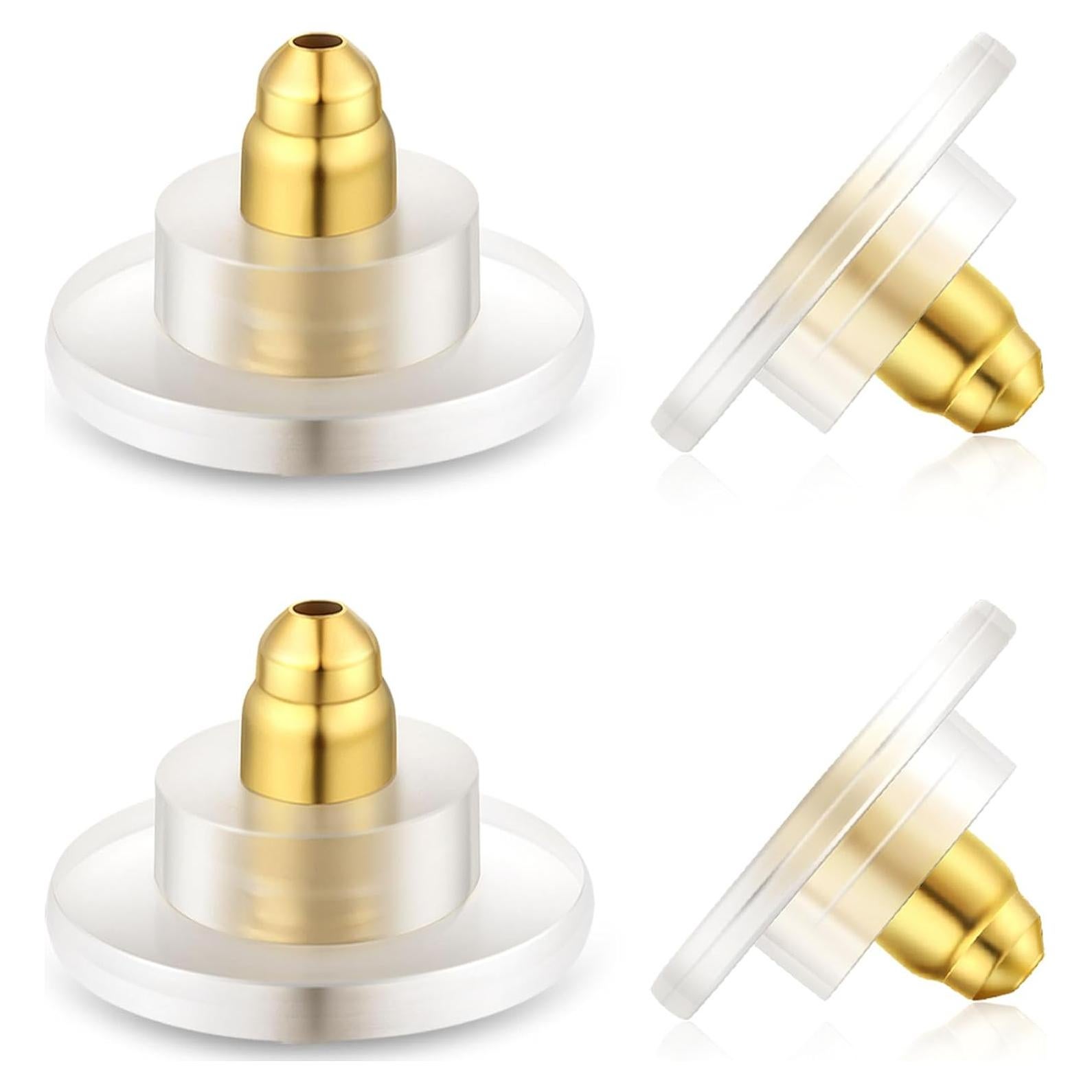 Cierres de Pendientes DELECOE 925 Plata Esterlina Dorado 4pcs