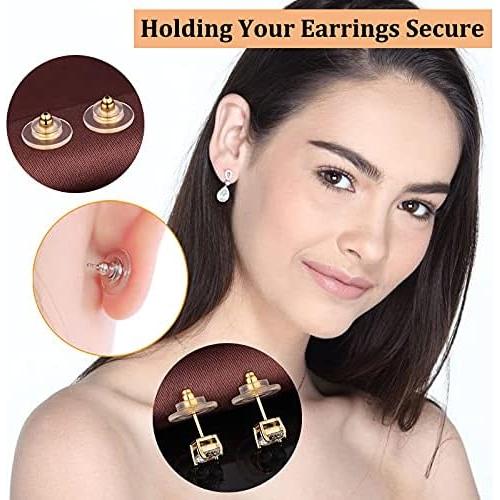 Cierres de Pendientes DELECOE 925 Plata Esterlina Dorado 4pcs