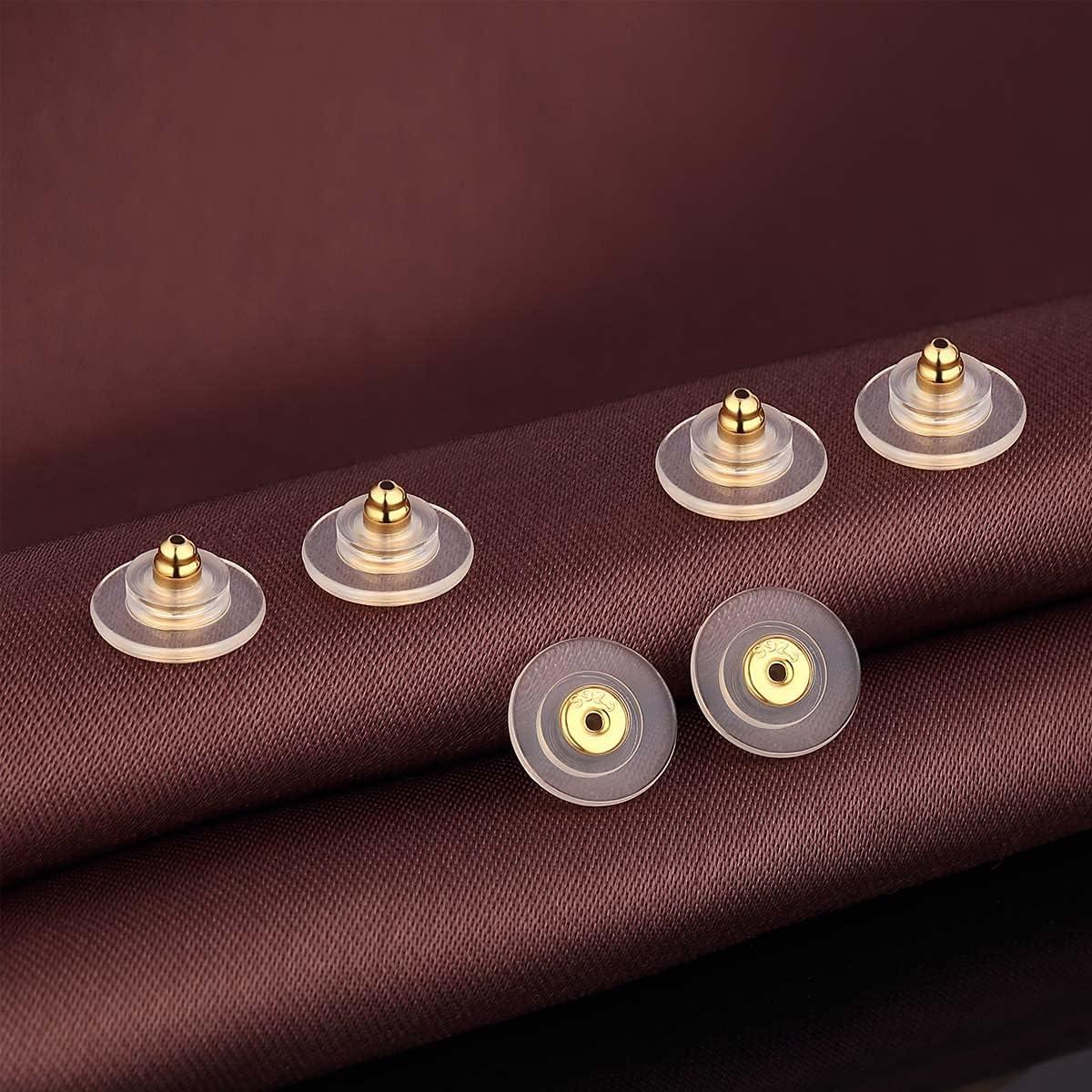 Cierres de Pendientes DELECOE 925 Plata Esterlina Dorado 4pcs