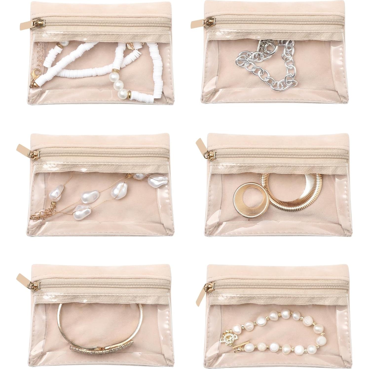 Organizador de Joyería de Viaje Frebeauty, 6 Piezas Terciopelo