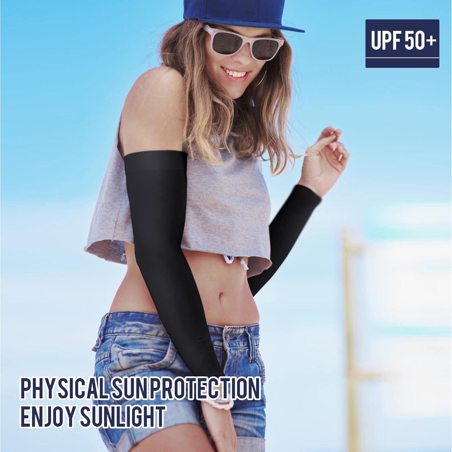 Mangas de brazo GOUNOD UV 50 para hombres y mujeres - 1 par negro