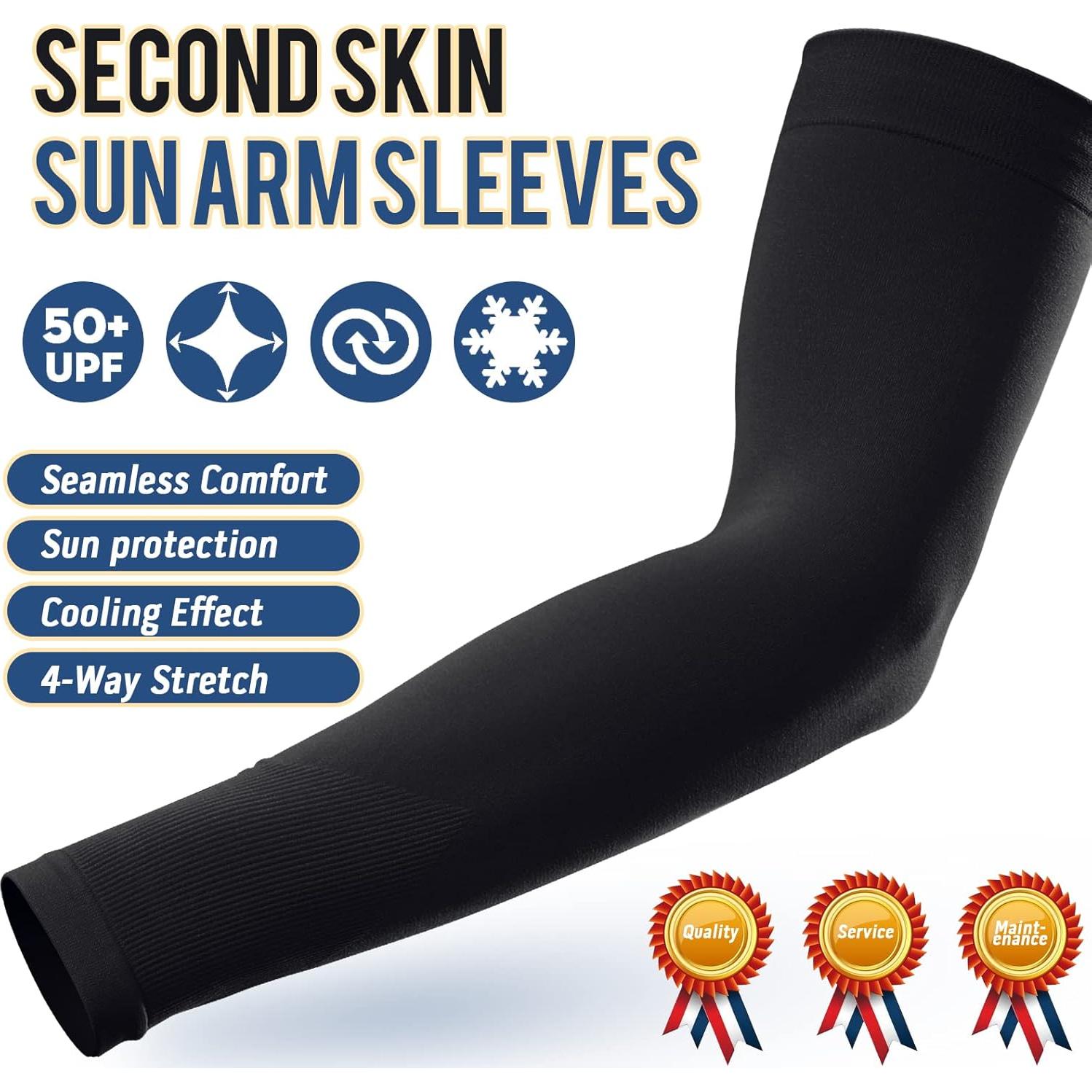 Mangas de brazo GOUNOD UV 50 para hombres y mujeres - 1 par negro