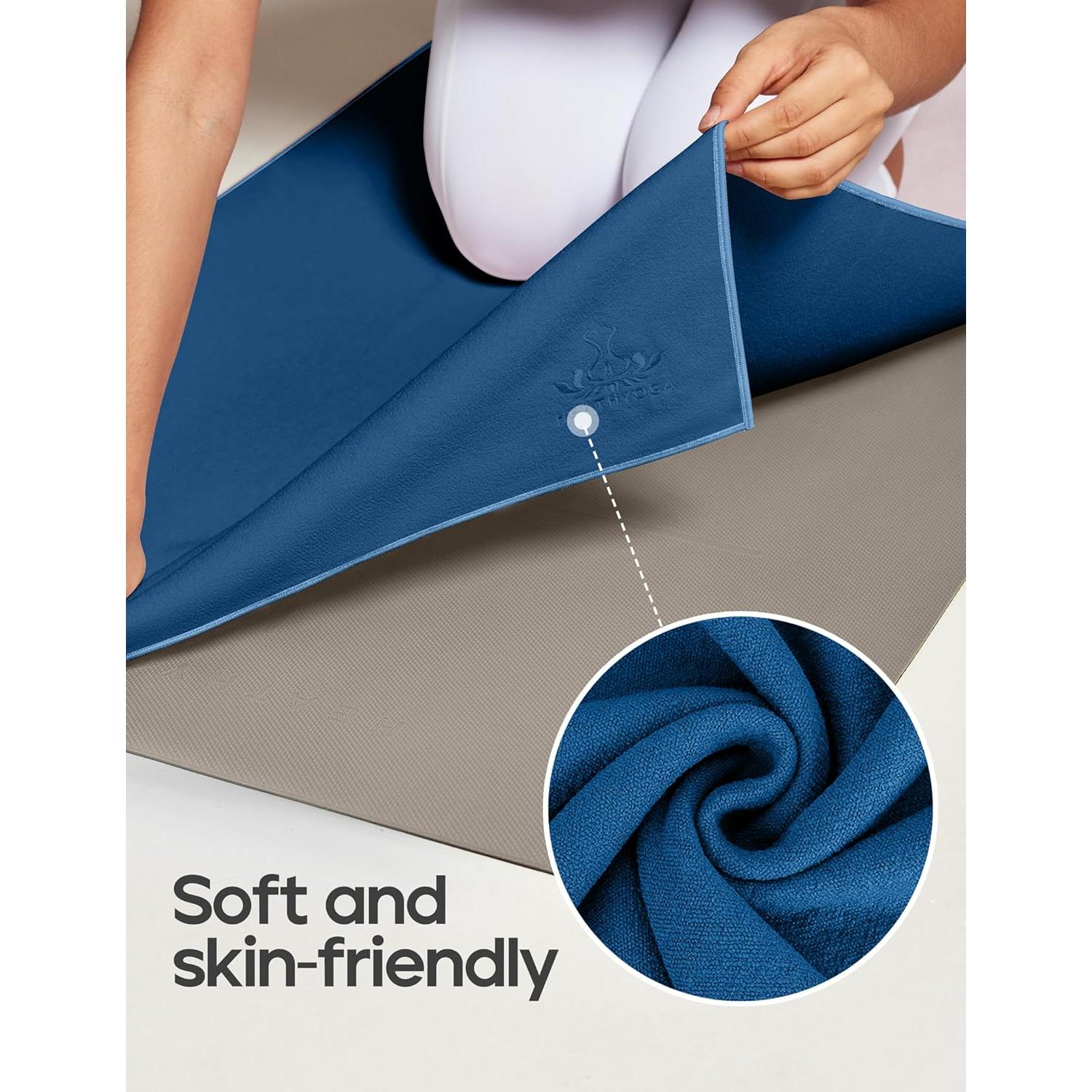 Toalla de Yoga Antideslizante Heathyoga Microfibra 182.88x66.04cm