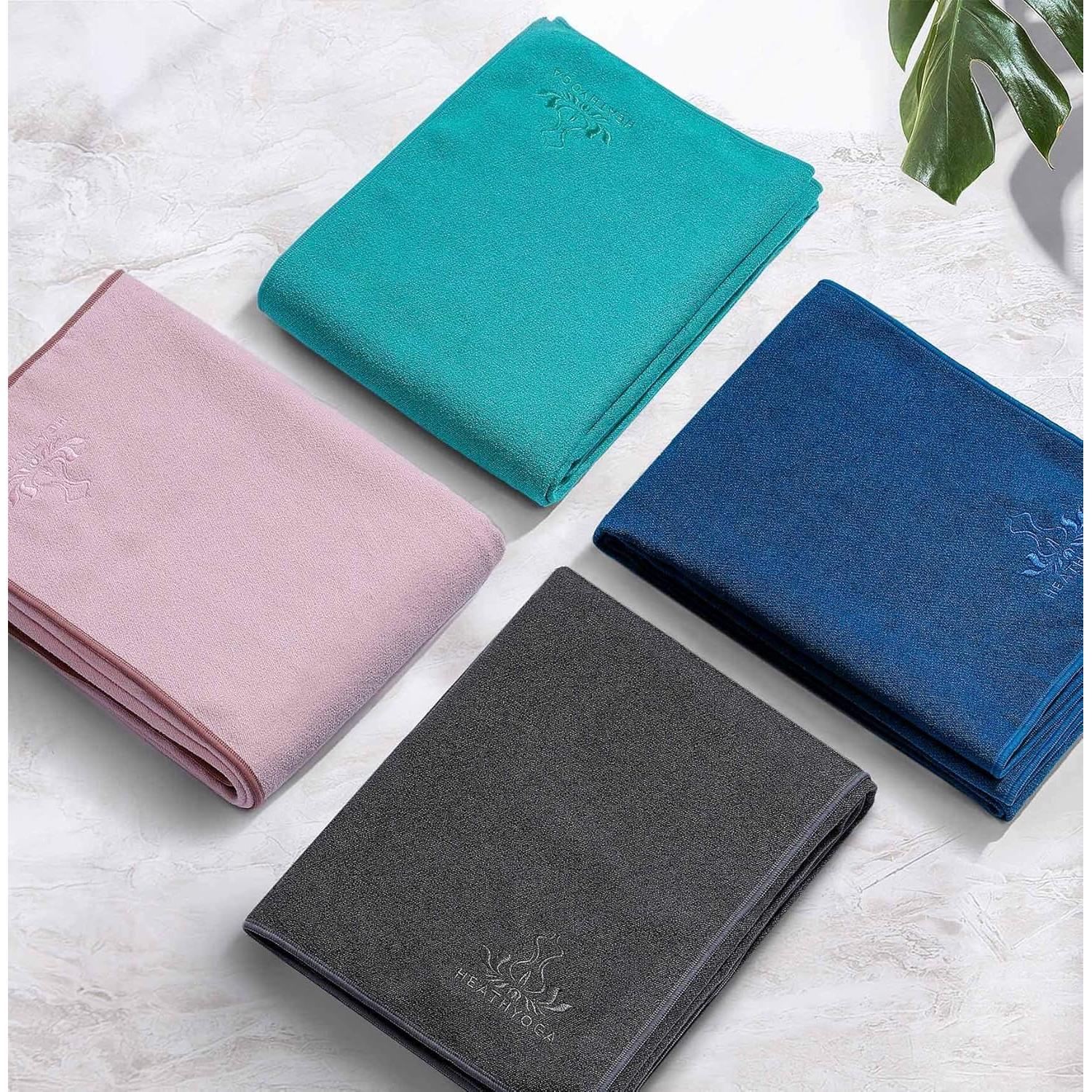 Toalla de Yoga Antideslizante Heathyoga Microfibra 182.88x66.04cm