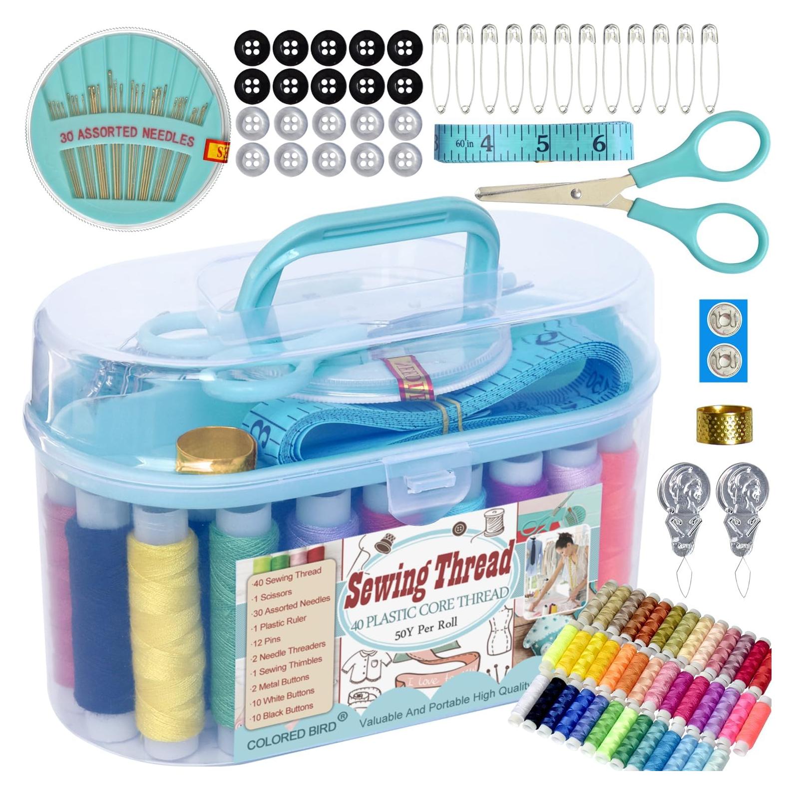 Kit de Costura Portátil CQ con 40 Carretes y Accesorios