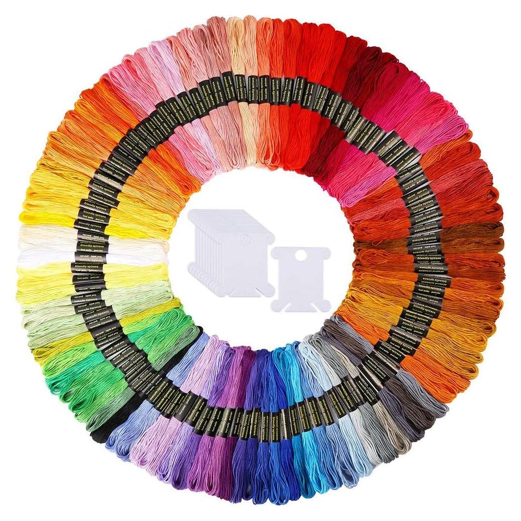 Caydo Hilo de Bordar 100 Colores 8m 12 Bobinas de Poliester