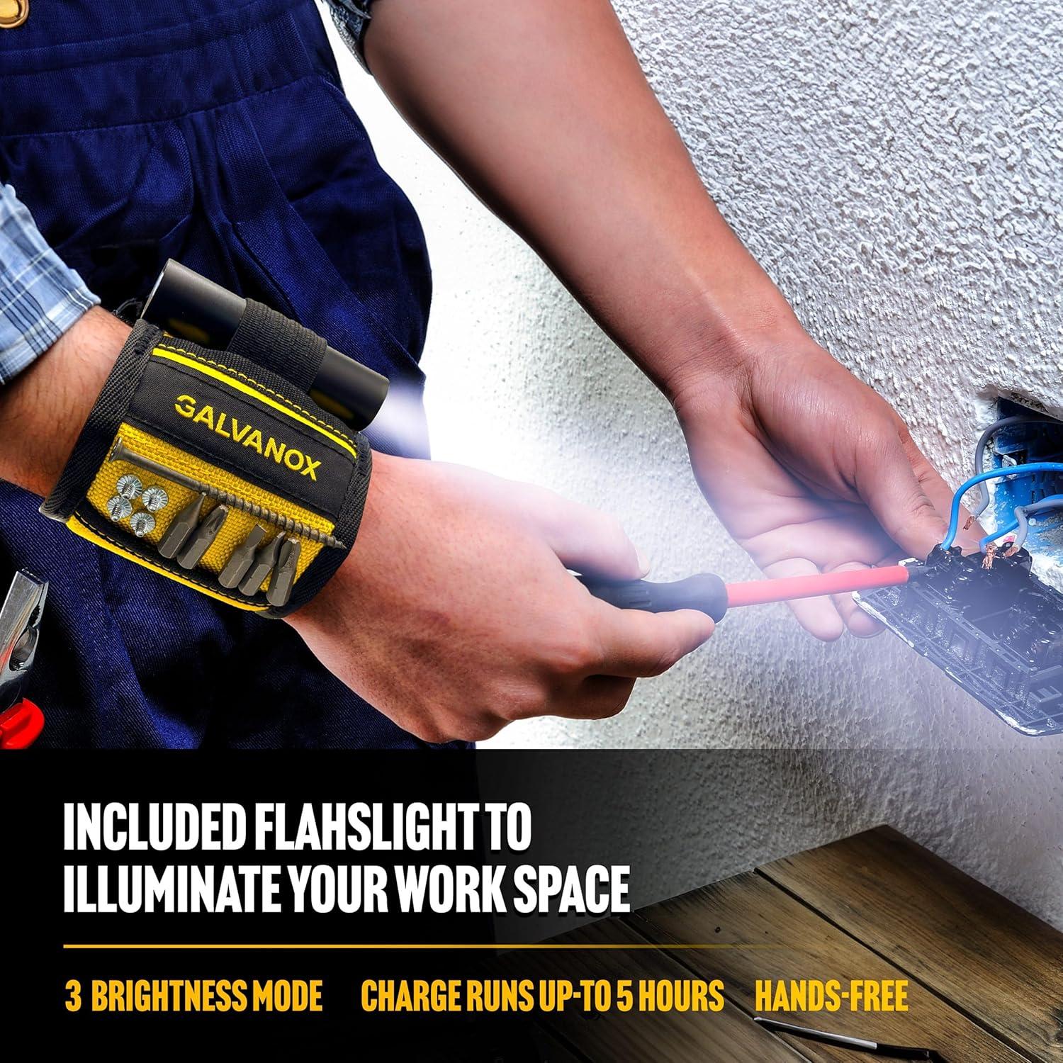 Pulsera Magnética Galvanox con Luz LED Manos Libres Amarillo