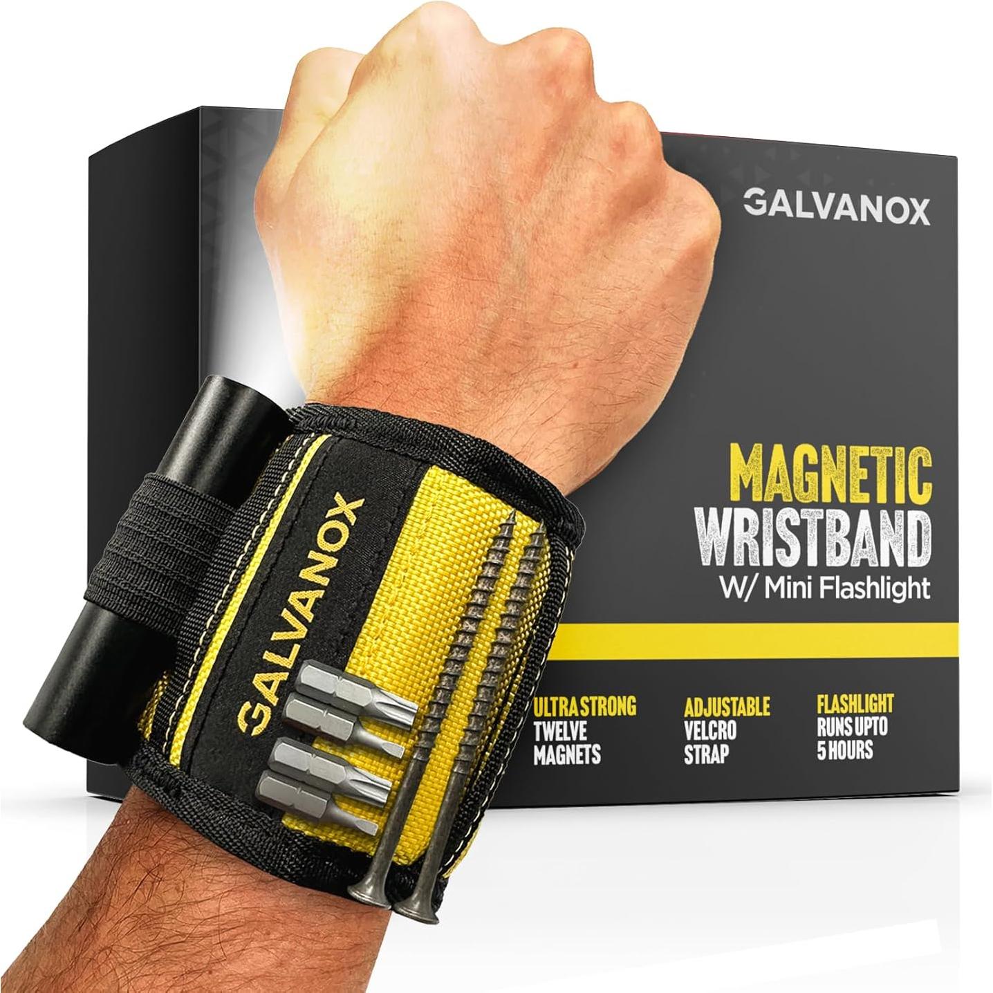 Pulsera Magnética Galvanox con Luz LED Manos Libres Amarillo