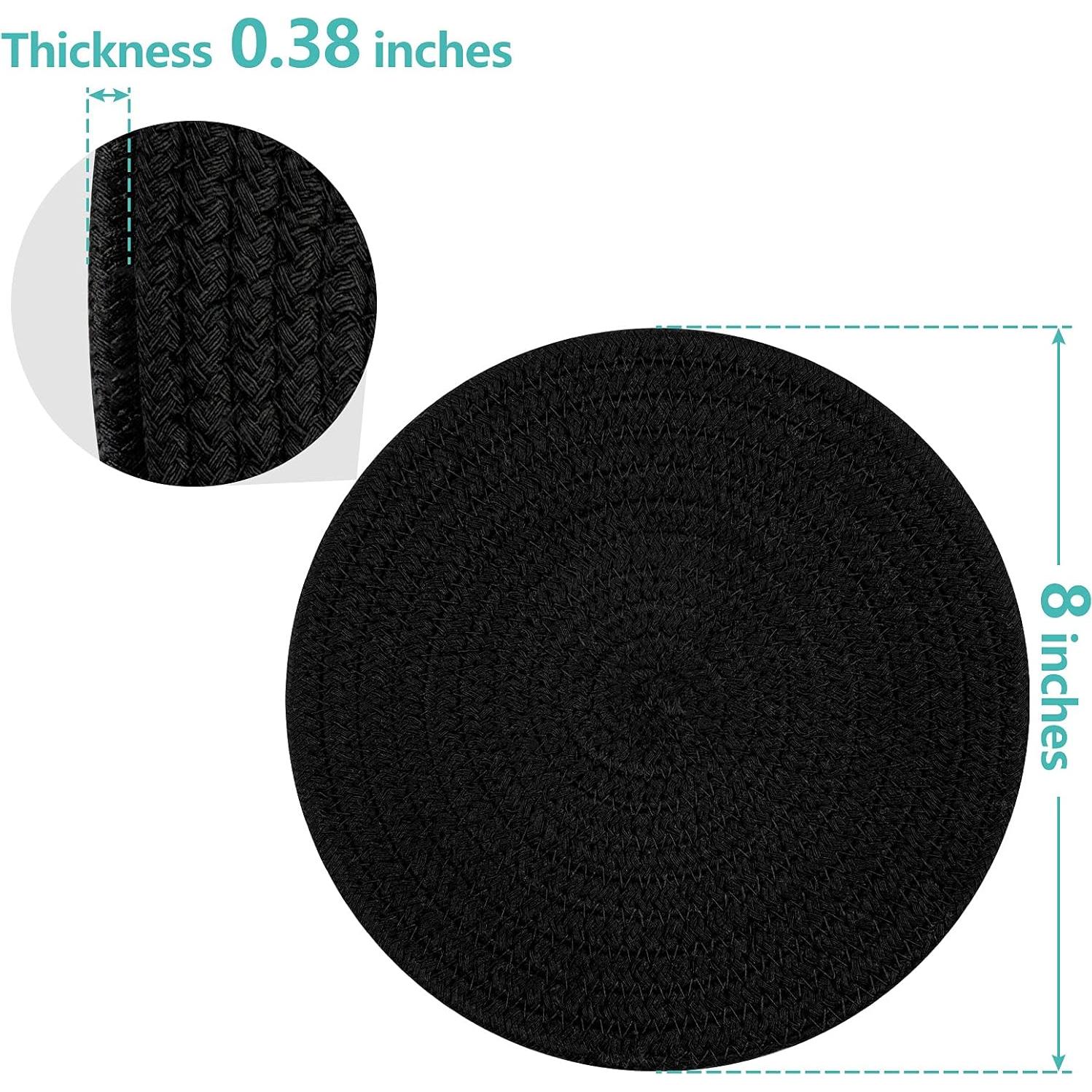 Trivetes Cazzon 8 Pulgadas Algodón Negro 5 Pcs Resistentes al Calor