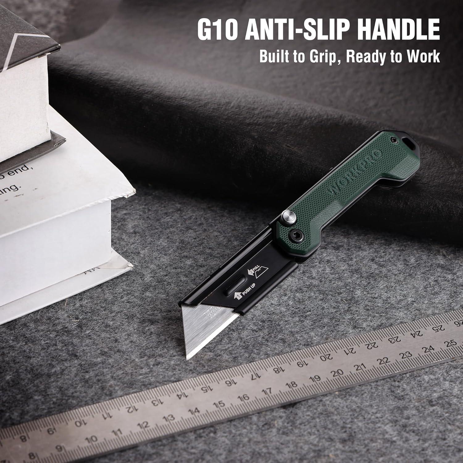 Cuchillo Utility Plegable WORKPRO G10 3 Paquetes 8.26 cm