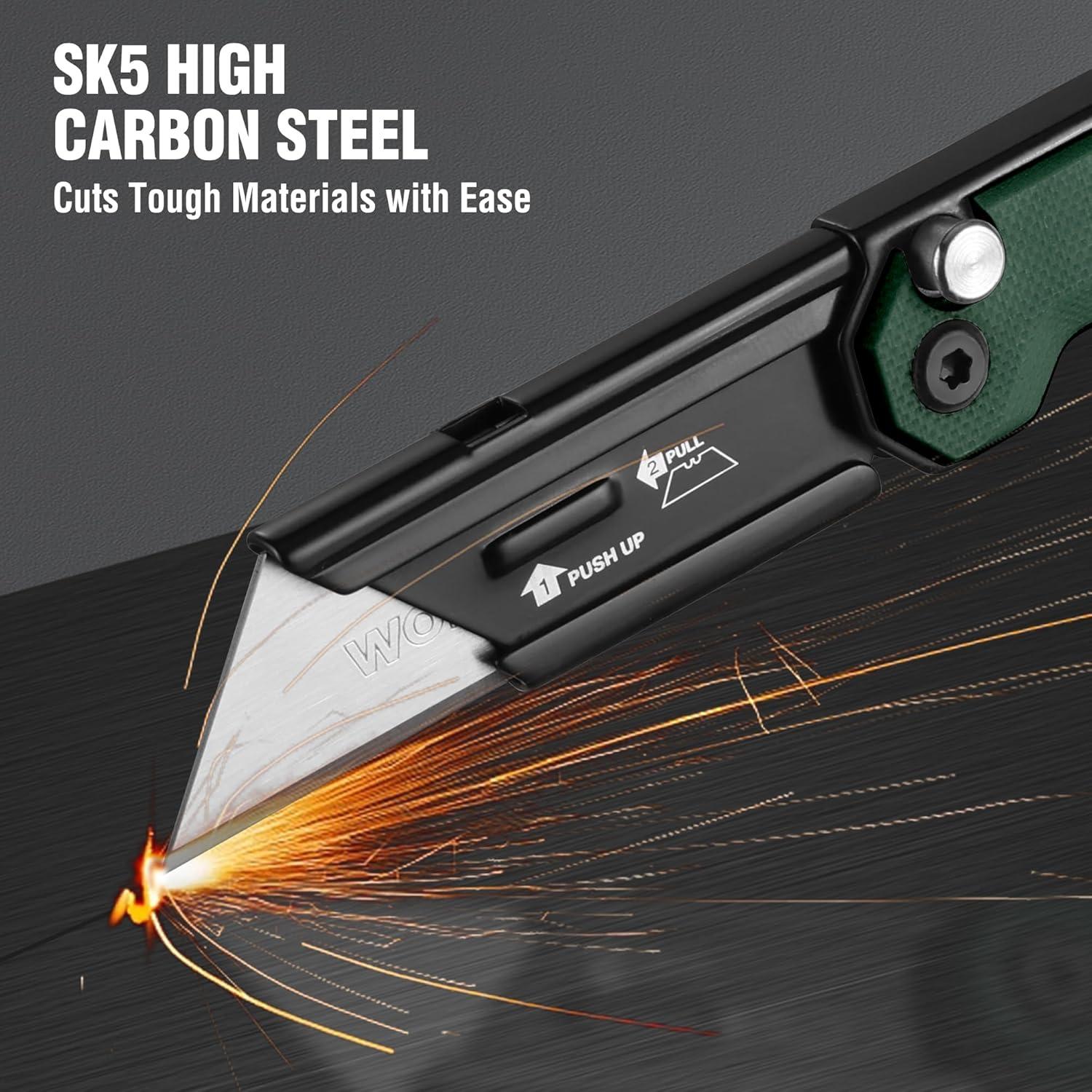 Cuchillo Utility Plegable WORKPRO G10 3 Paquetes 8.26 cm