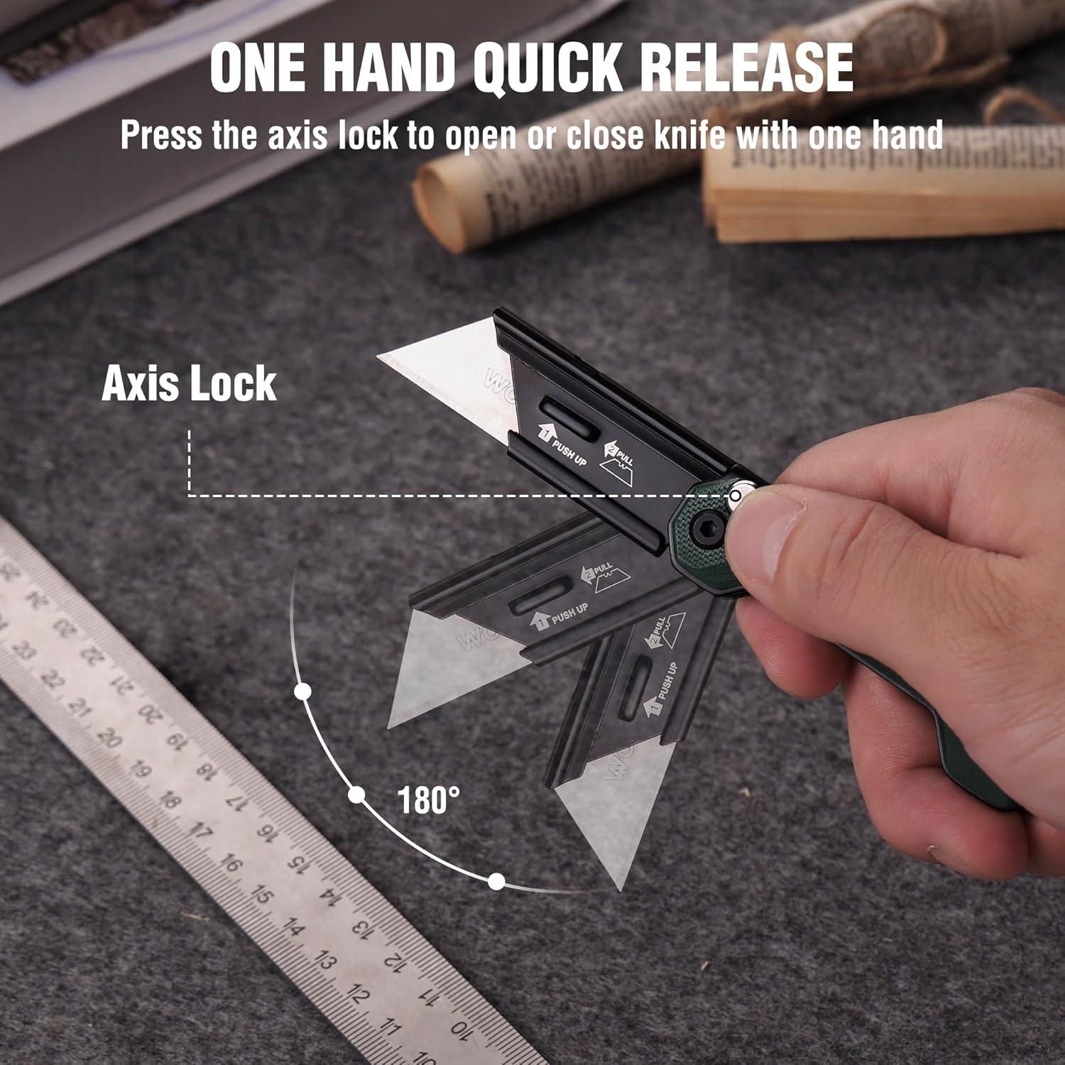 Cuchillo Utility Plegable WORKPRO G10 3 Paquetes 8.26 cm