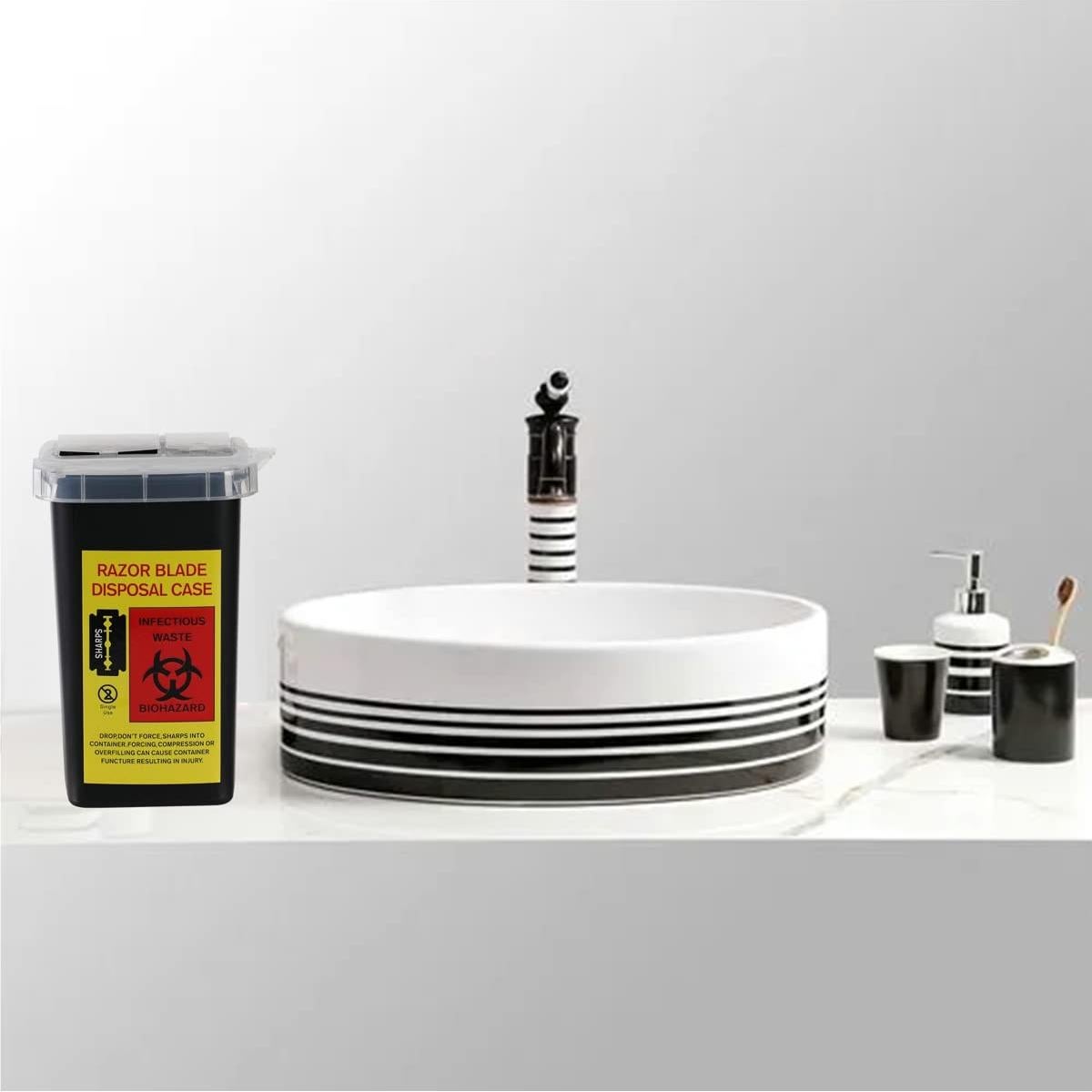 Dispensador de Cuchillas TEONEI Negro 9.7x9.7x15.6cm